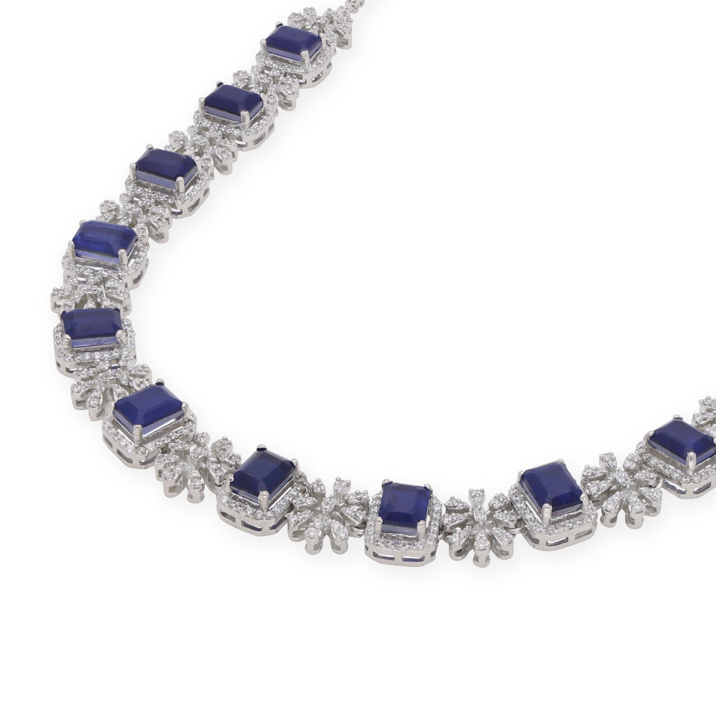Rhine - Blue Sterling Silver Princess Necklace_1