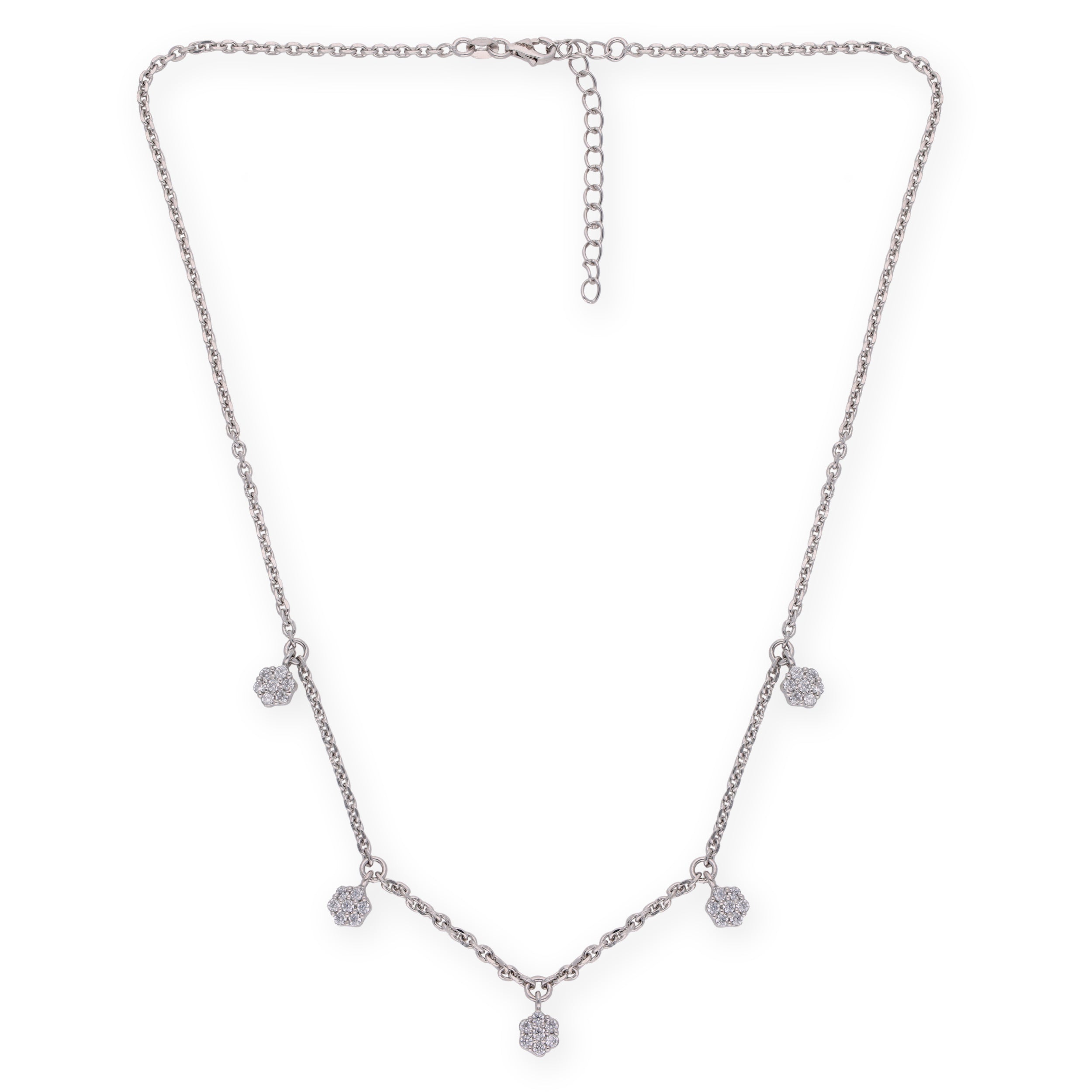 Rhine_Floral Essence Zircon Silver Necklace_2