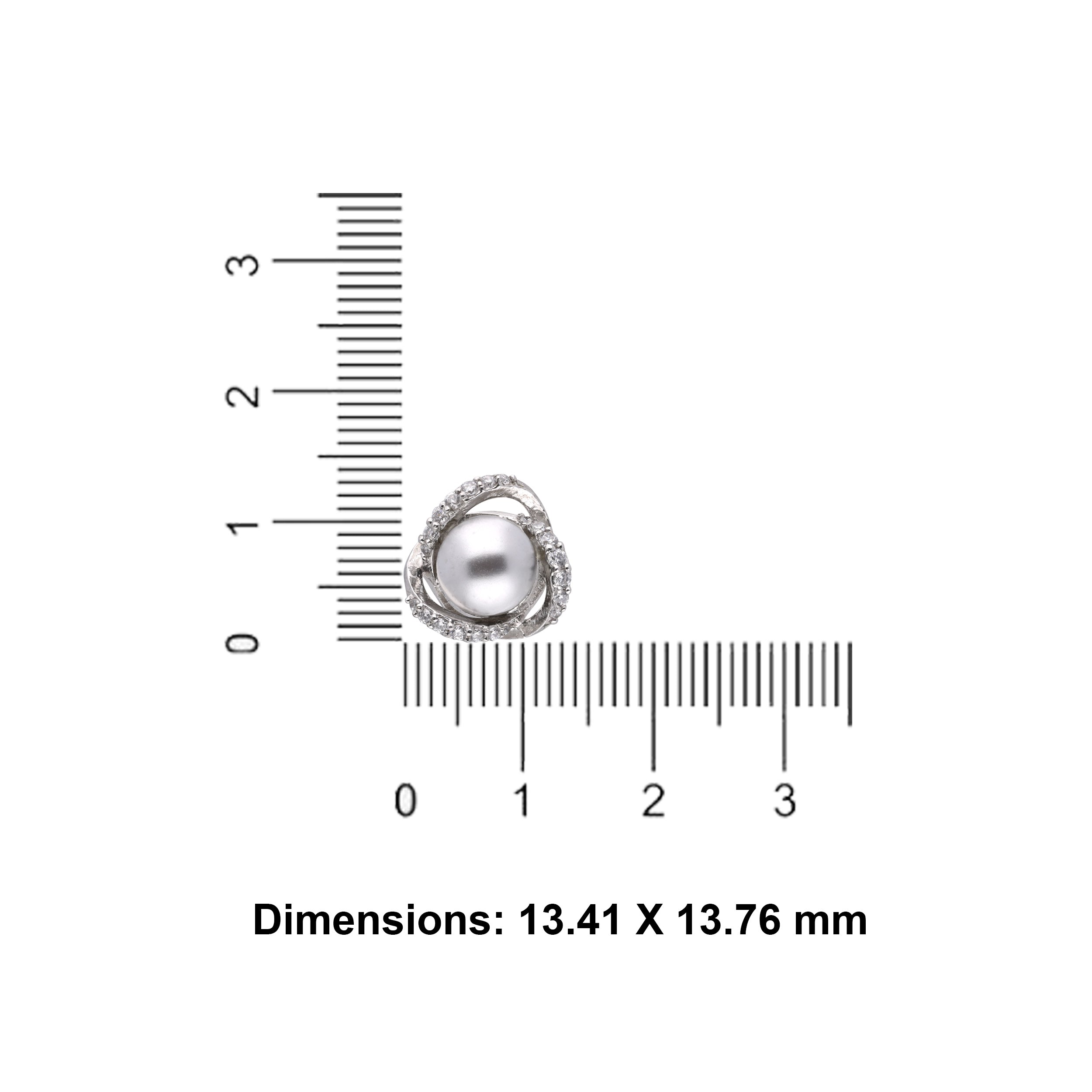 Sterling Silver Pearl Earrings with Cubic Zirconia Halo | SKU : 0020318819, 0020318833