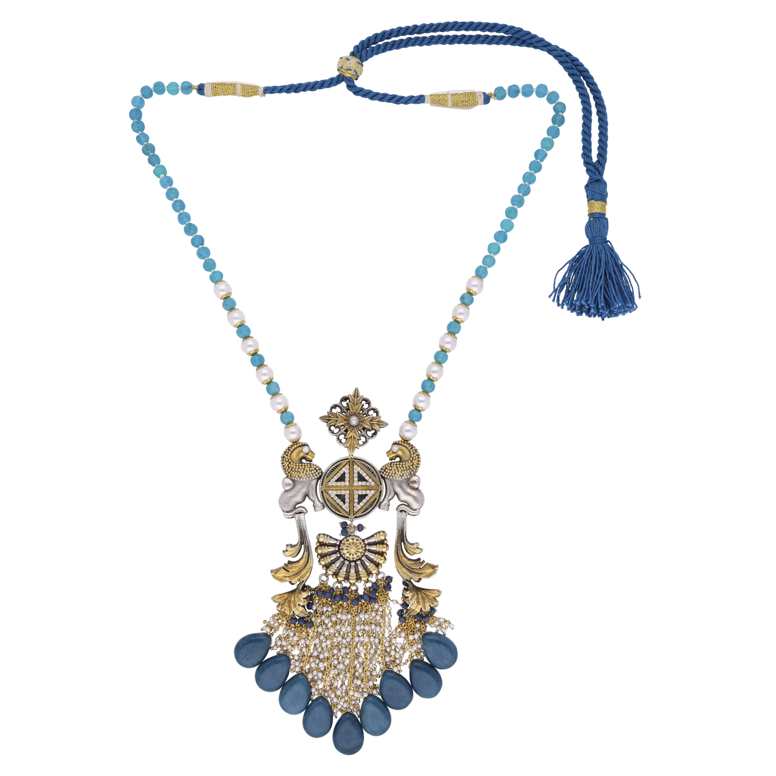 Intricately Designed Sterling Silver Pendant Chain with Gemstone Accent | SKU : 0020338718 - crash.club by CKC