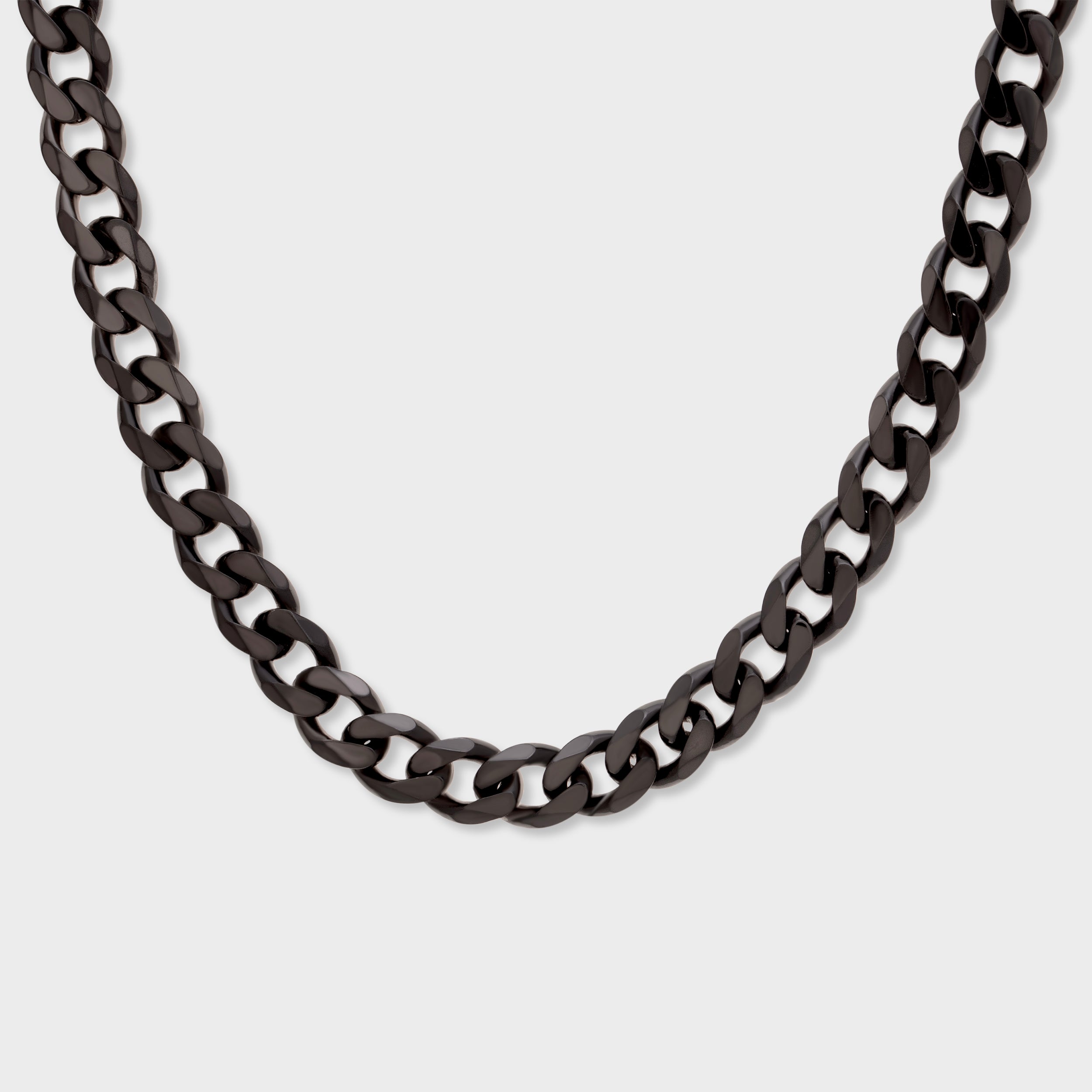 Black Sterling Silver Curb Chain Necklace | SKU : 0020420918, 0020420895 , 0020420888 - crash.club by CKC