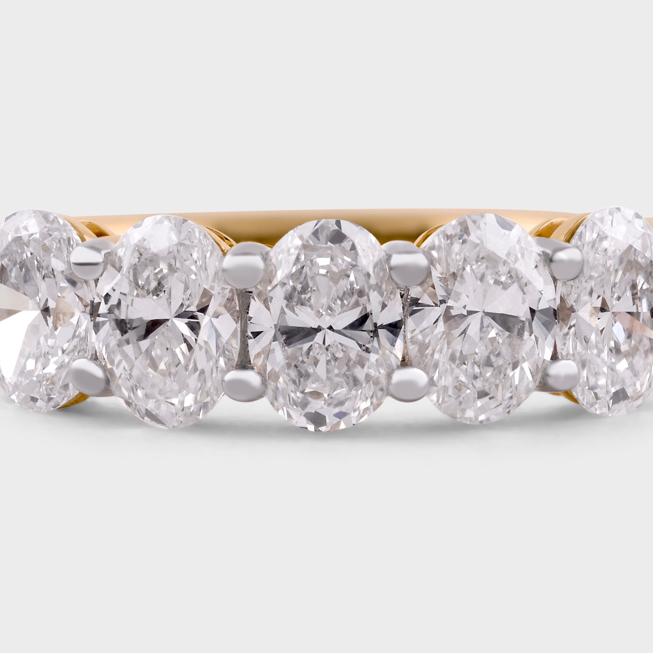 Oval Shaped 1.94 Carat Lab Grown Solitaire Diamond Yellow Gold Band Ring | SKU : 0020650889