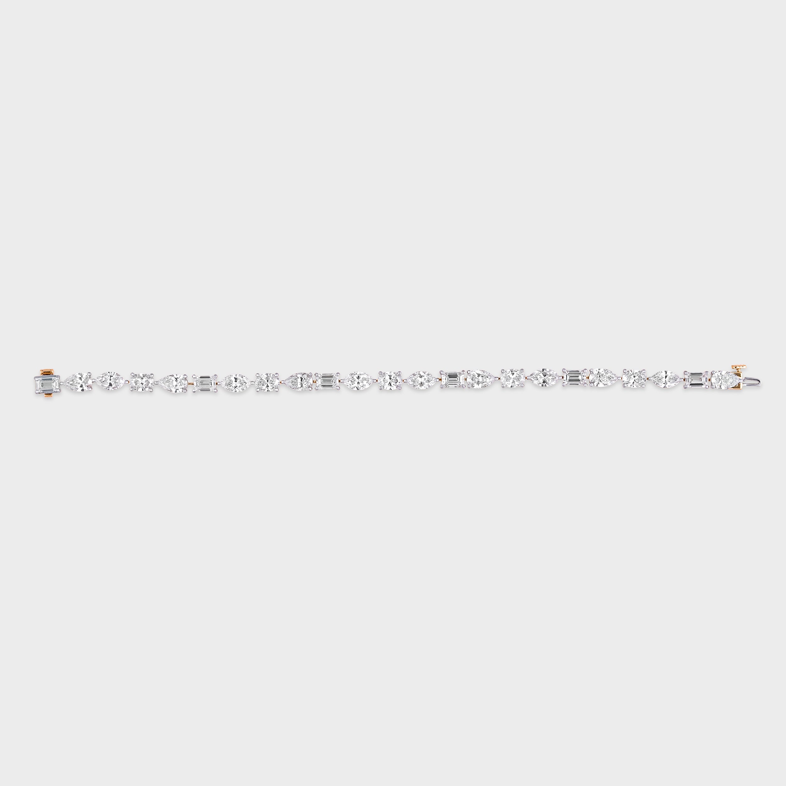 Fancy 11.06 Carat Lab Grown Solitaire Diamond White Gold Bracelet | SKU : 0020608026
