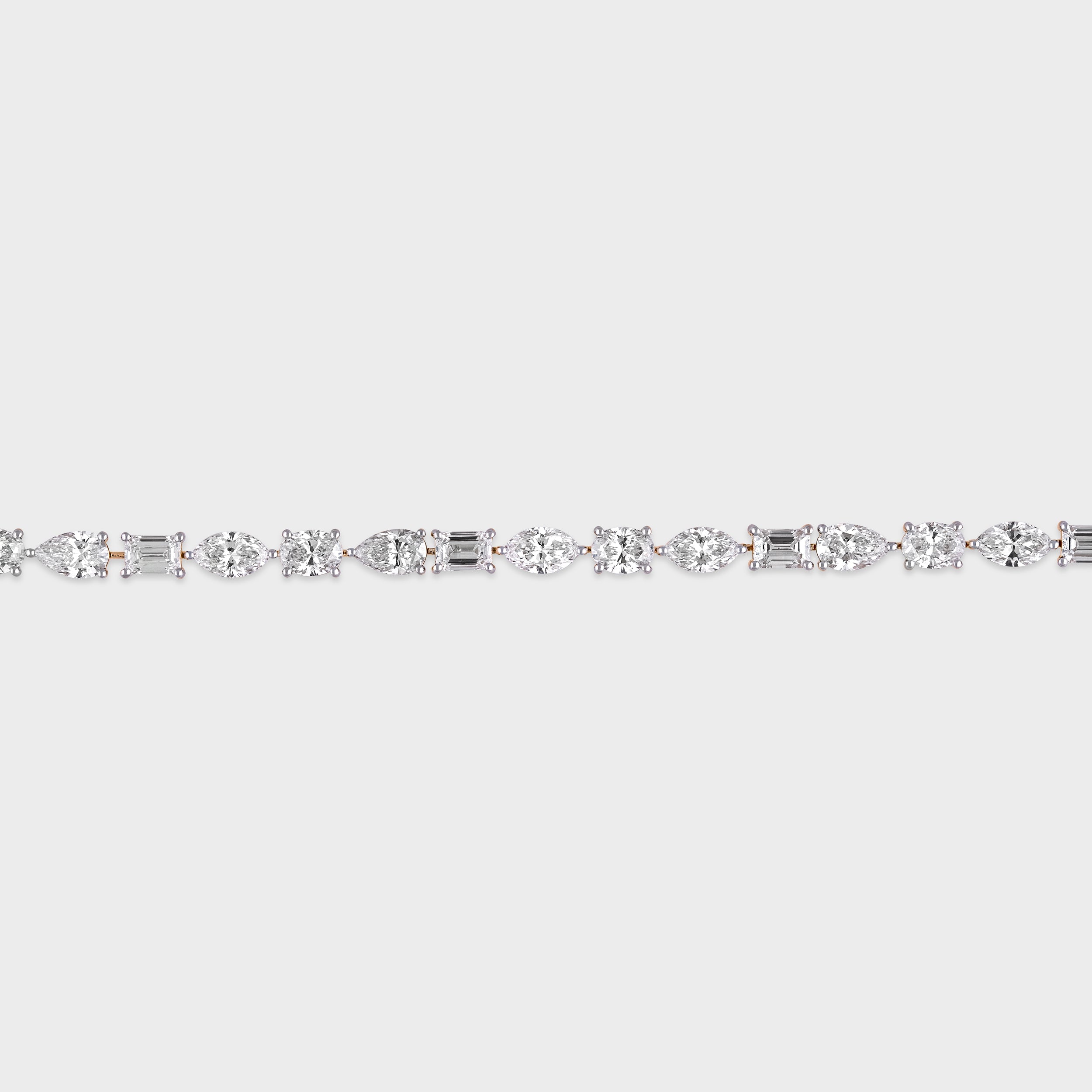 Fancy 11.06 Carat Lab Grown Solitaire Diamond White Gold Bracelet | SKU : 0020608026