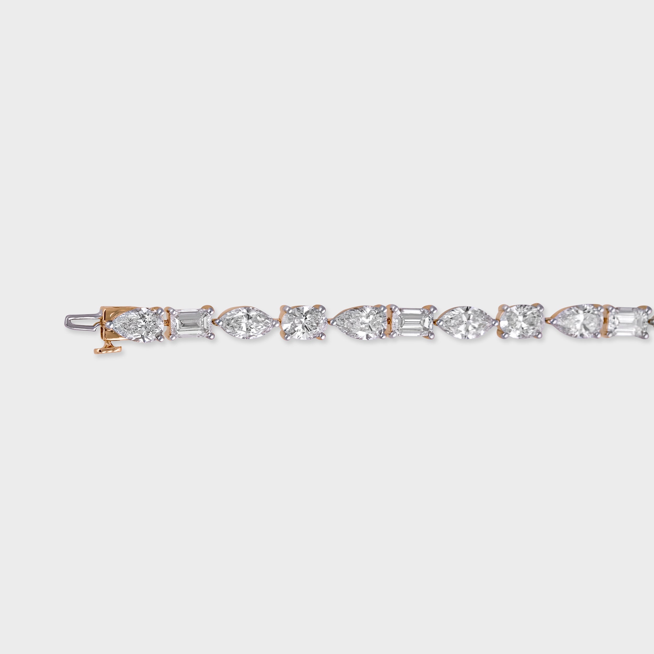 Fancy 11.06 Carat Lab Grown Solitaire Diamond White Gold Bracelet | SKU : 0020608026