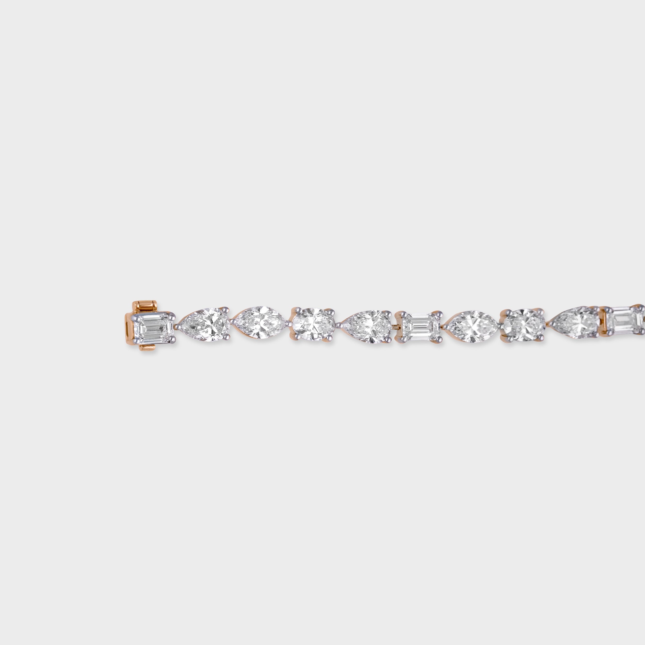 Fancy 11.06 Carat Lab Grown Solitaire Diamond White Gold Bracelet | SKU : 0020608026