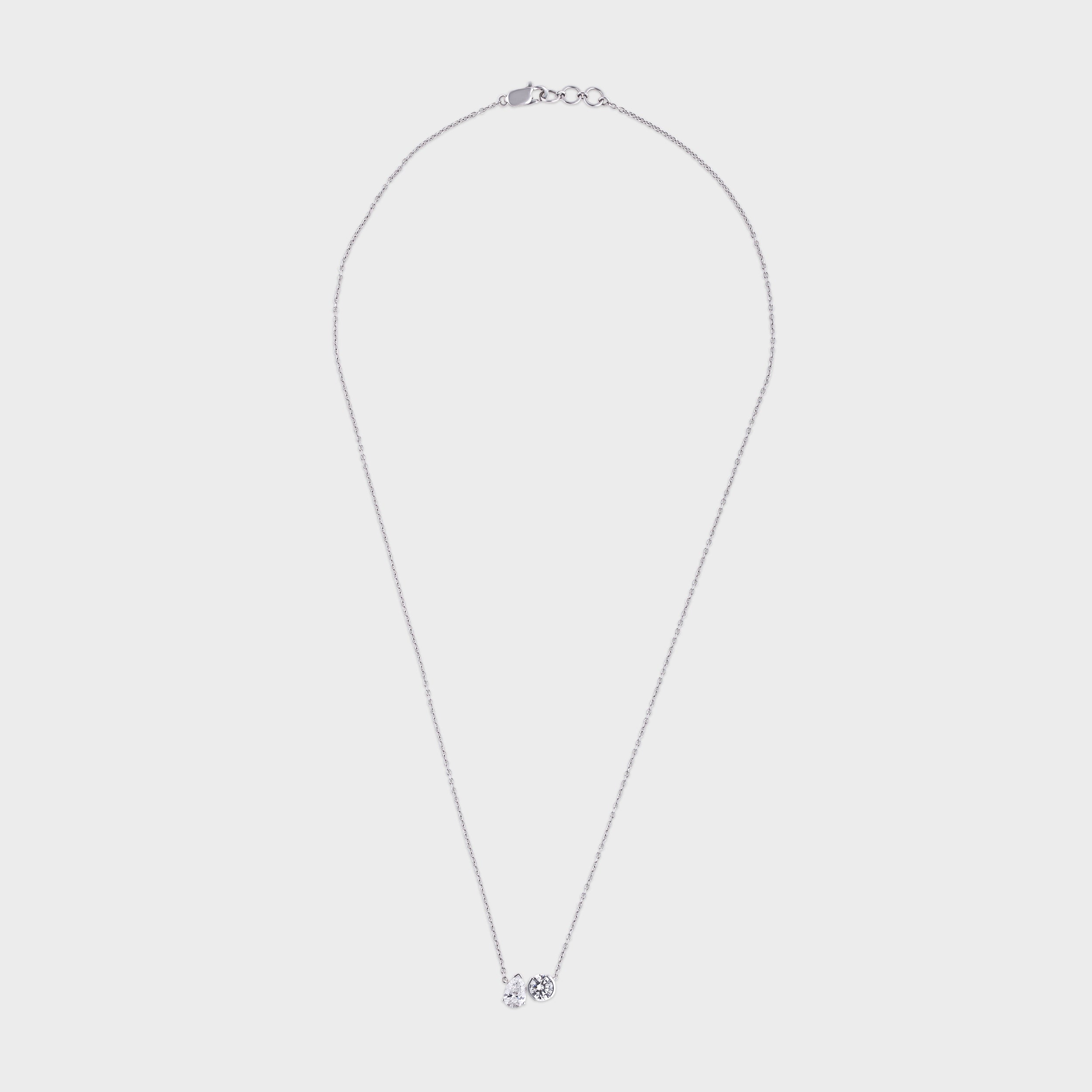Charming Pear and Round Brilliant 1.04 Carat Lab-Grown Diamond Chain Pendant | SKU : 0020622084