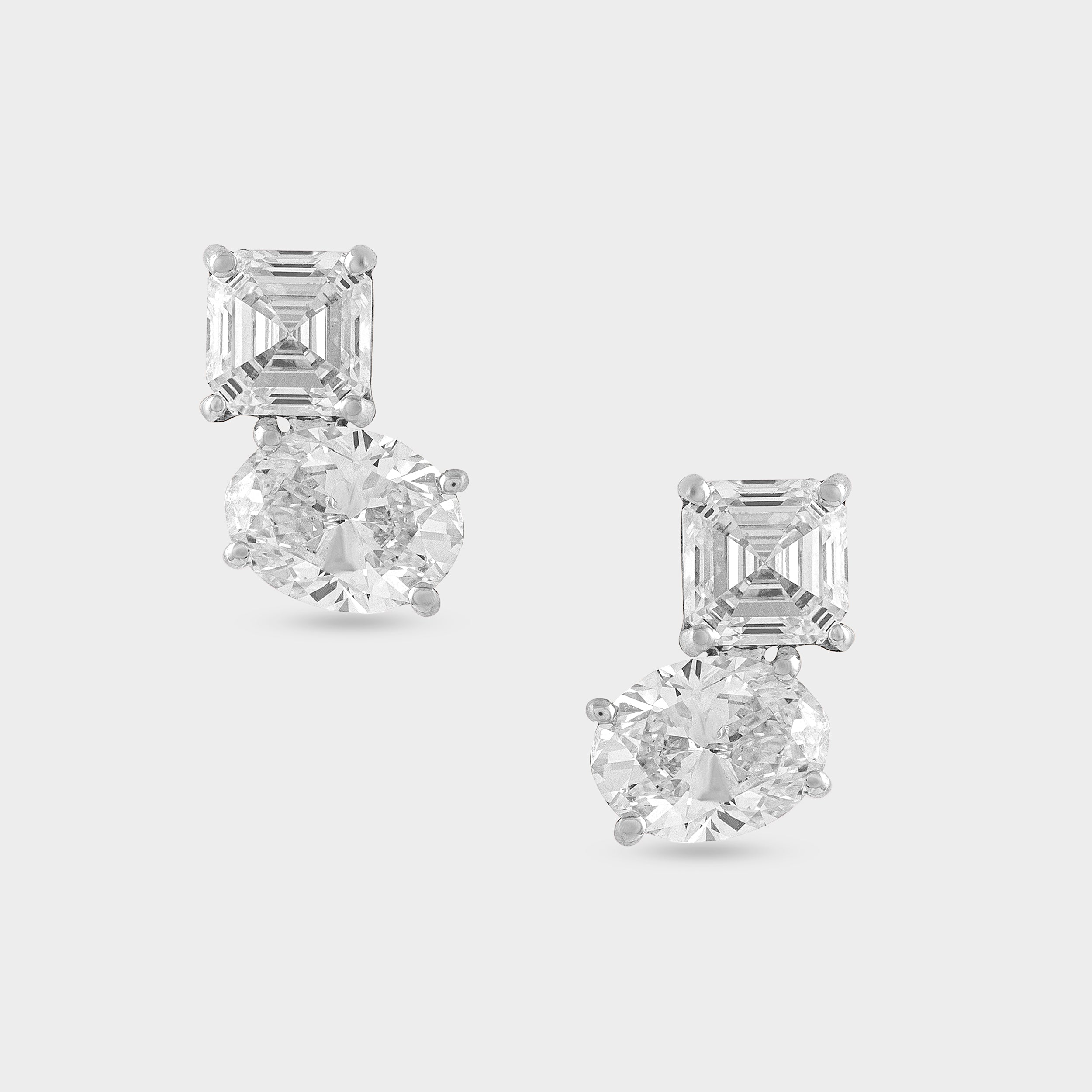 Fancy Oval-Cut 2.00 Carat Lab-Grown Diamond Pair Ear Studs | SKU : 0020623449