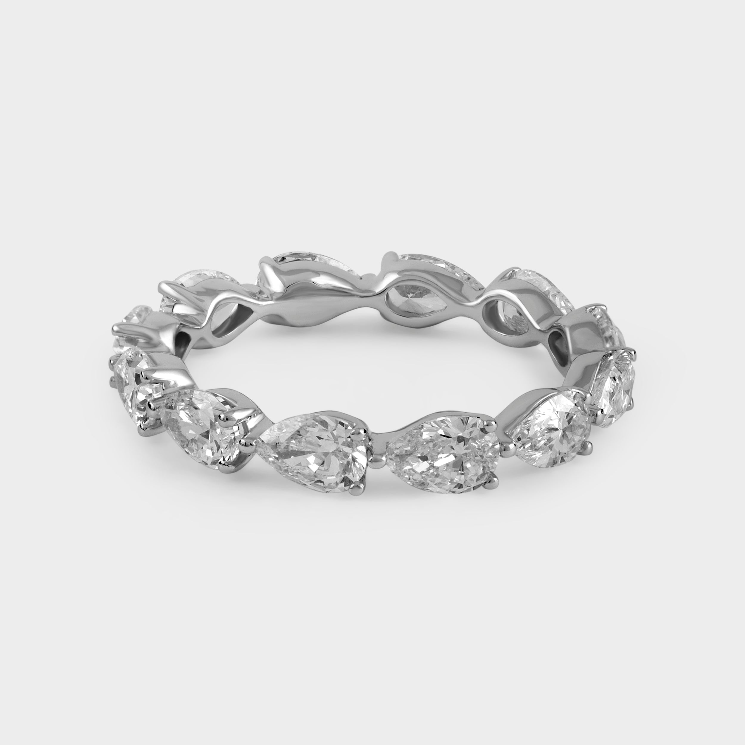 Pear-Shaped 2.68 Carat Lab-Grown Diamond Eternity Band in 18kt White Gold | SKU : 0020623456