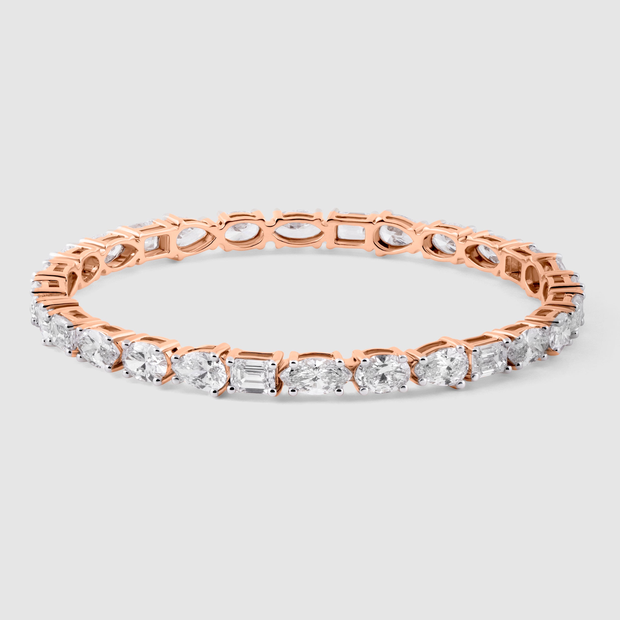 Mixed-Cut 14.77 Carat Lab-Grown Diamond Solitaire Bangle in 18kt Rose Gold | SKU : 0020637767
