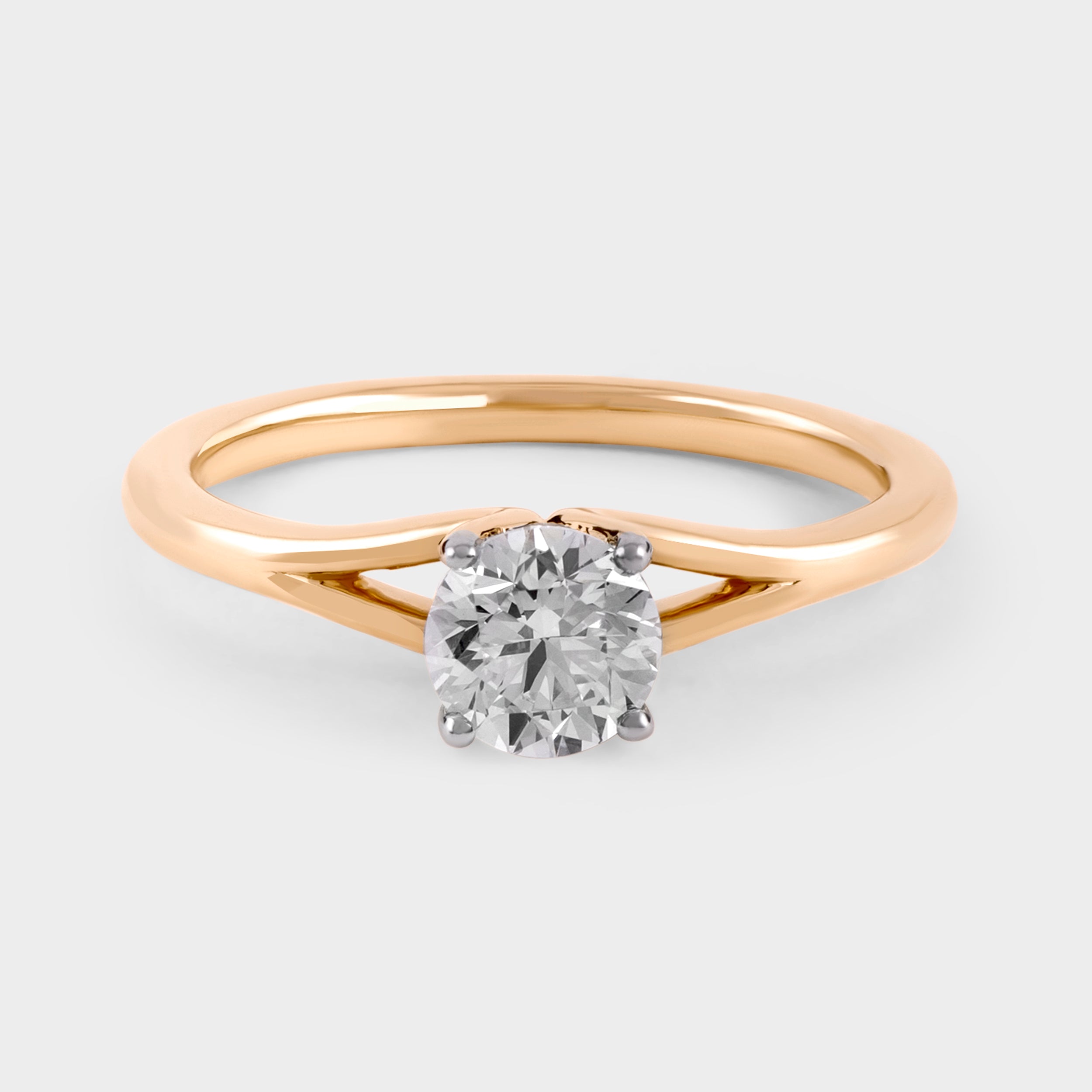Round Brilliant 0.71 Carat Solitaire Lab-Grown Diamond Ring in 18KT Yellow Gold | SKU : 0020697242