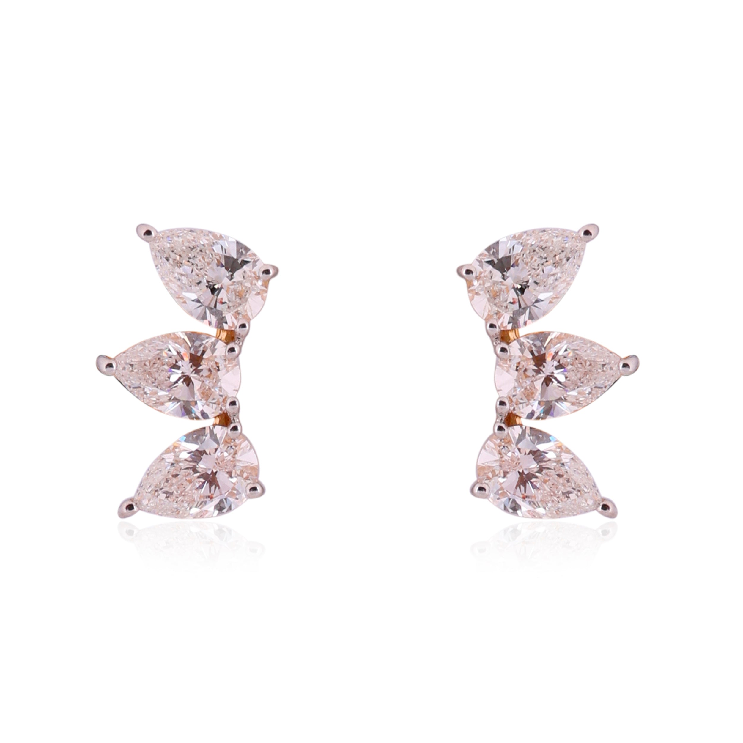 Pear-Shaped 1.79 Carat Lab-Grown Diamond Pair Earstuds in 18KT Yellow Gold | SKU : 0020719890