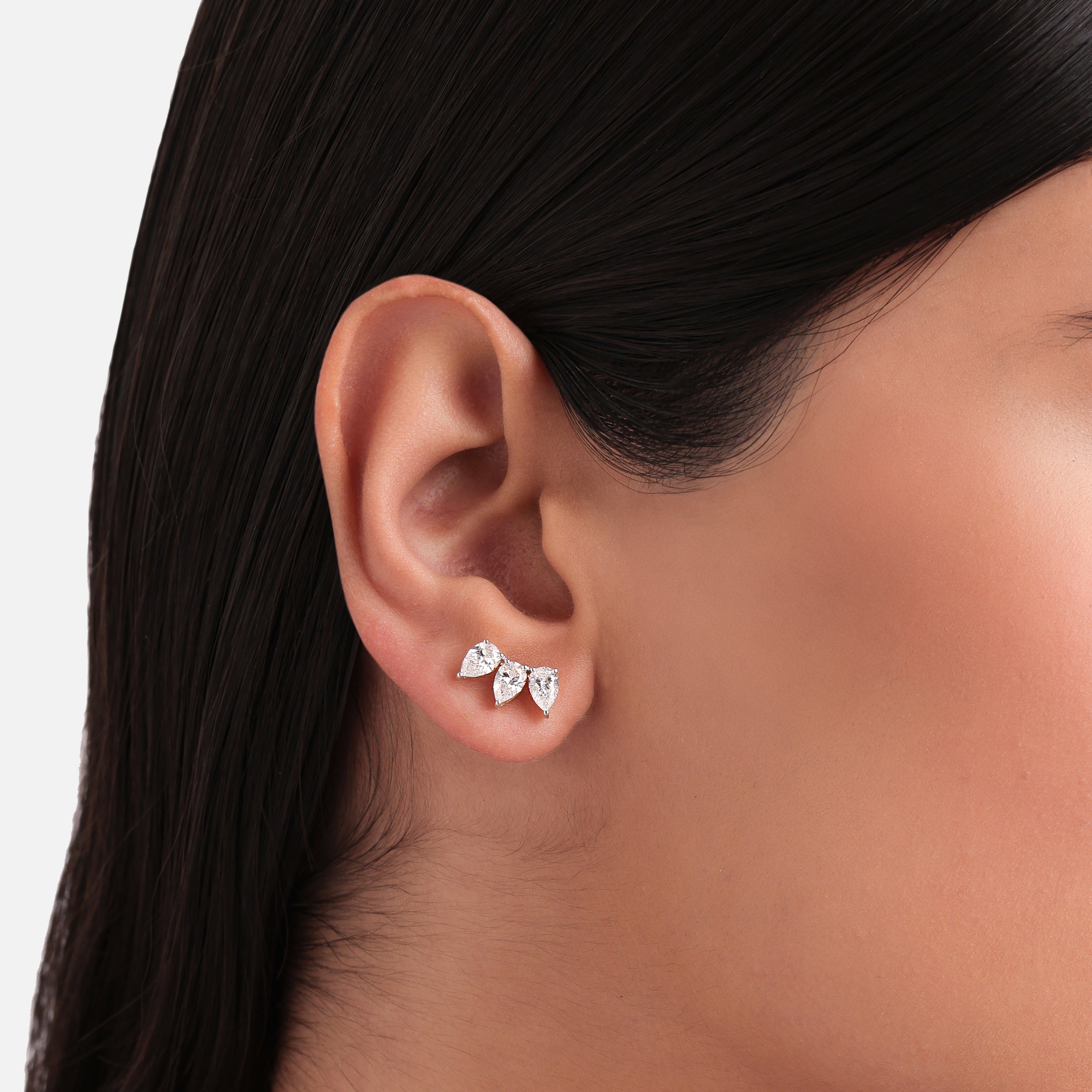 Pear-Shaped 1.79 Carat Lab-Grown Diamond Pair Earstuds in 18KT Yellow Gold | SKU : 0020719890