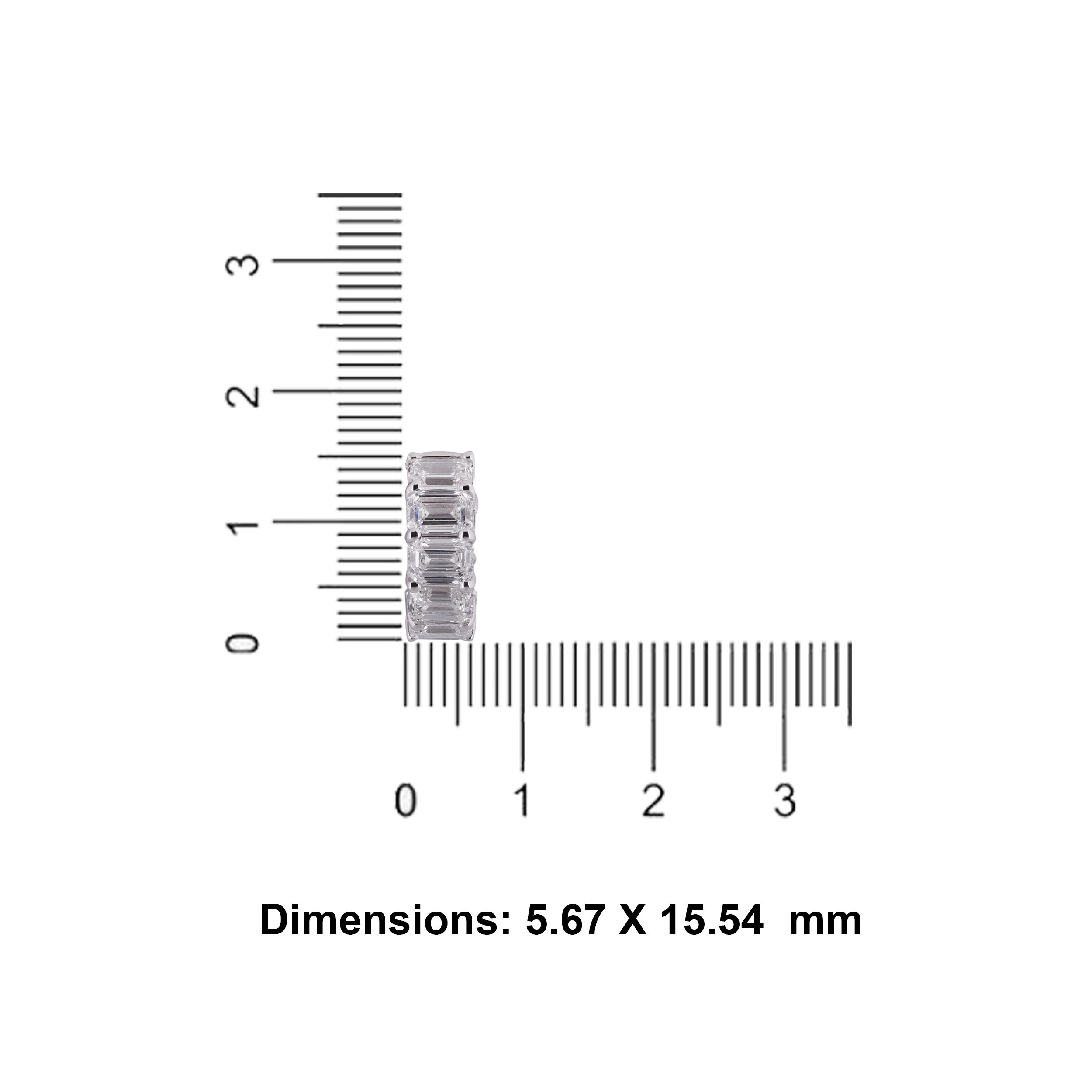 Emerald-Cut 5.960 Carat Lab-Grown Diamond Pair Earstuds in 18KT White Gold | SKU : 0020719906