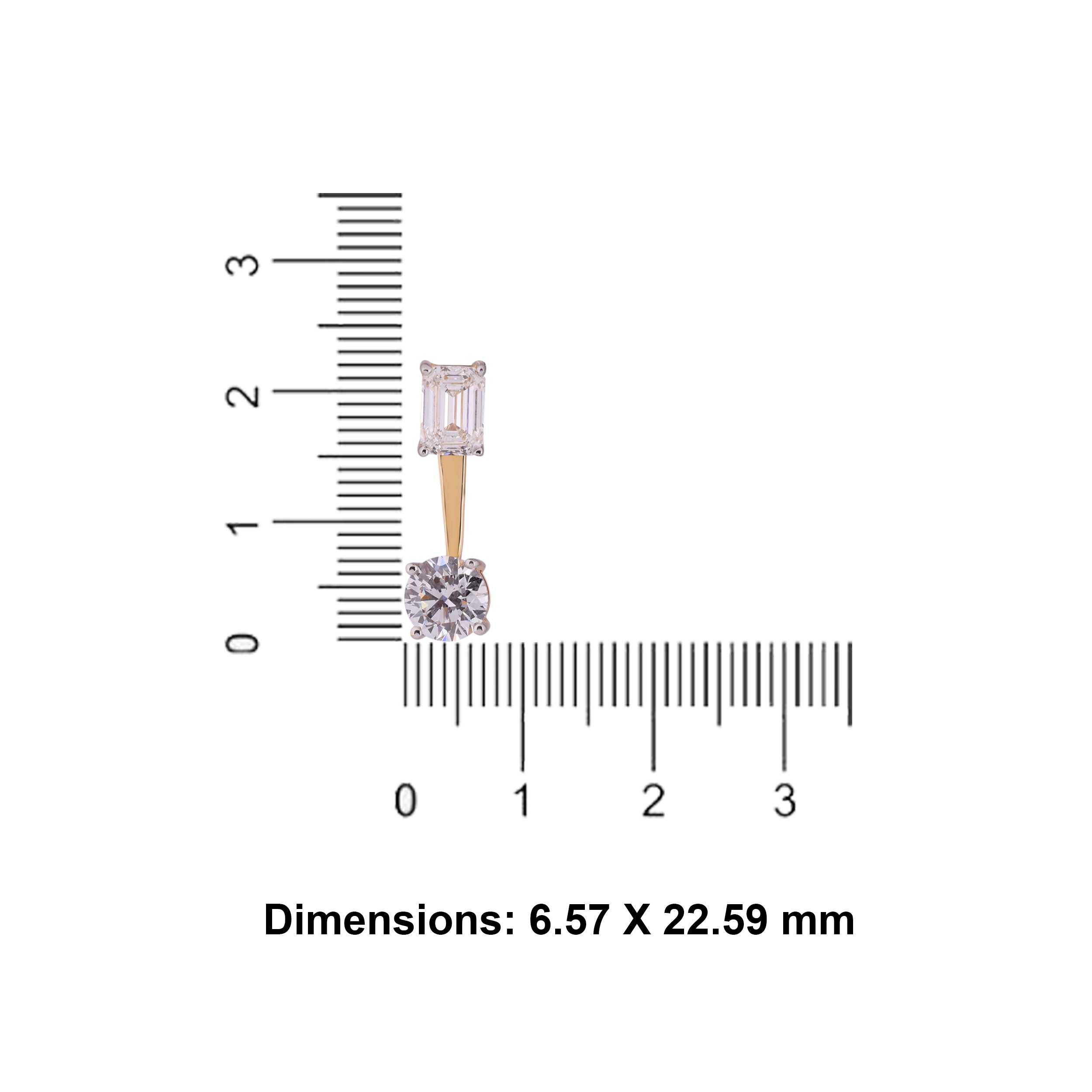 Emerald & Round Brilliant 4.20 Carat Lab-Grown Diamond Detachable Pair Eardrops | SKU : 0020740863