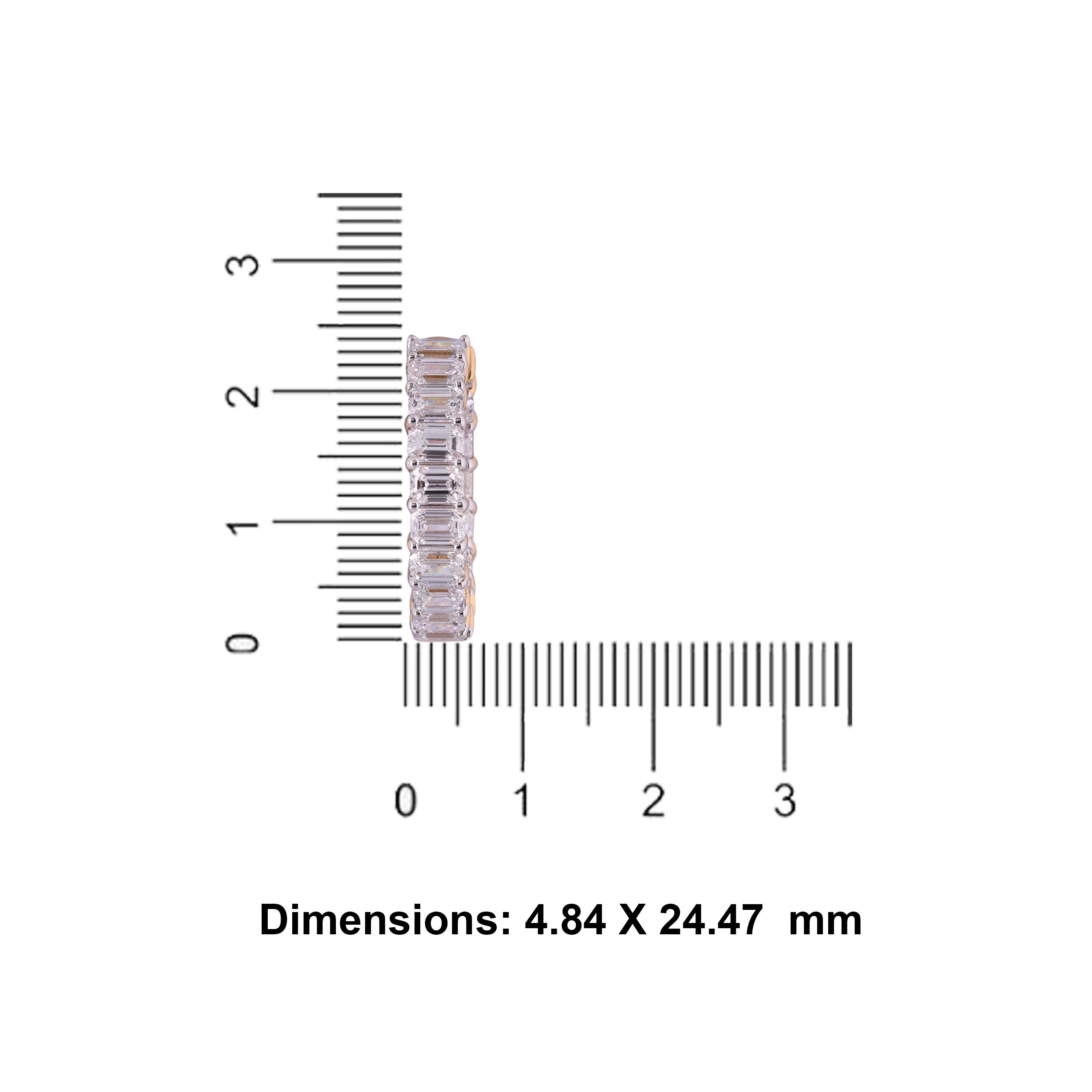Emerald Cut 8.16 Carat Lab-Grown Diamond Single Line Pair Earhoops | SKU : 0020741334