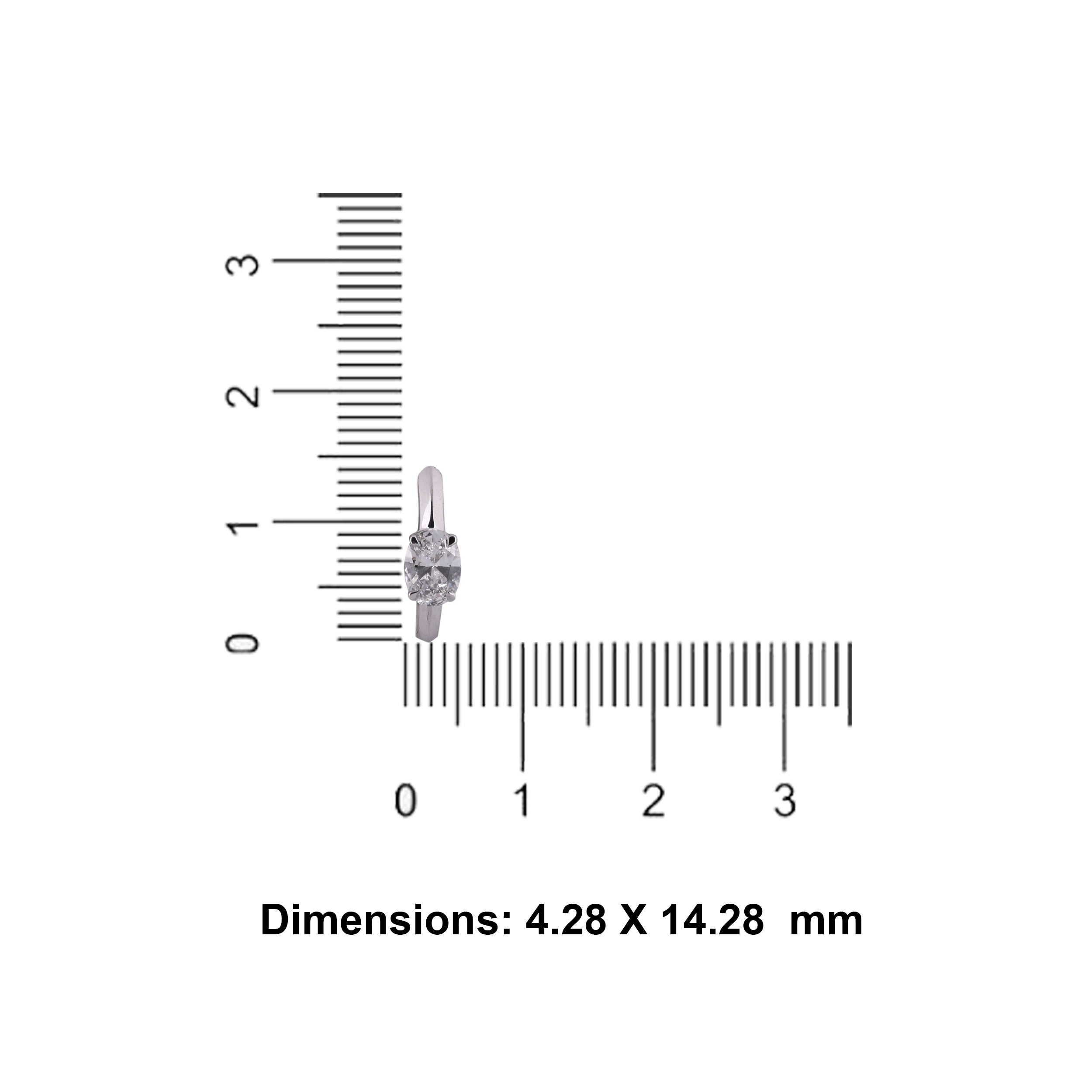 Oval-Cut 0.890 Carat Lab-Grown Diamond Pair Solitaire Earhoops in 18K White Gold | SKU : 0020741778