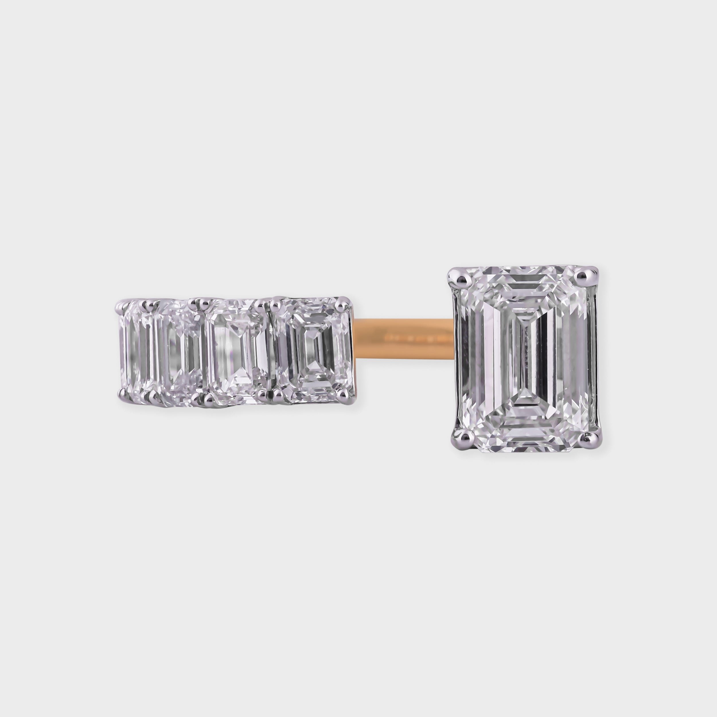 Emerald-Cut 3.06 Carat Lab Grown Open Band Diamond Ring | SKU : 0020773168