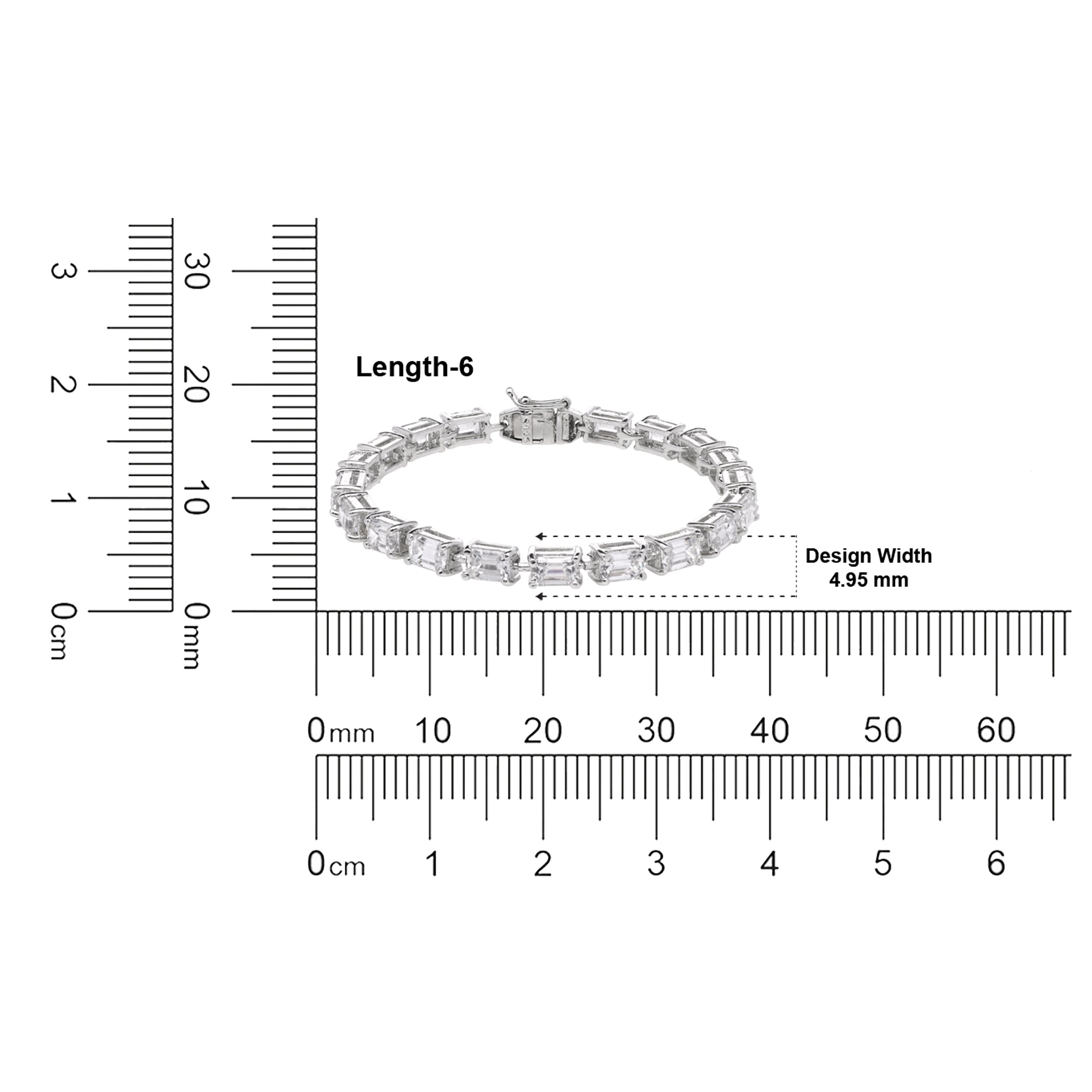 Sterling Silver Emerald-Cut Gemstone Bracelet | SKU 0020809287 , 0003394878