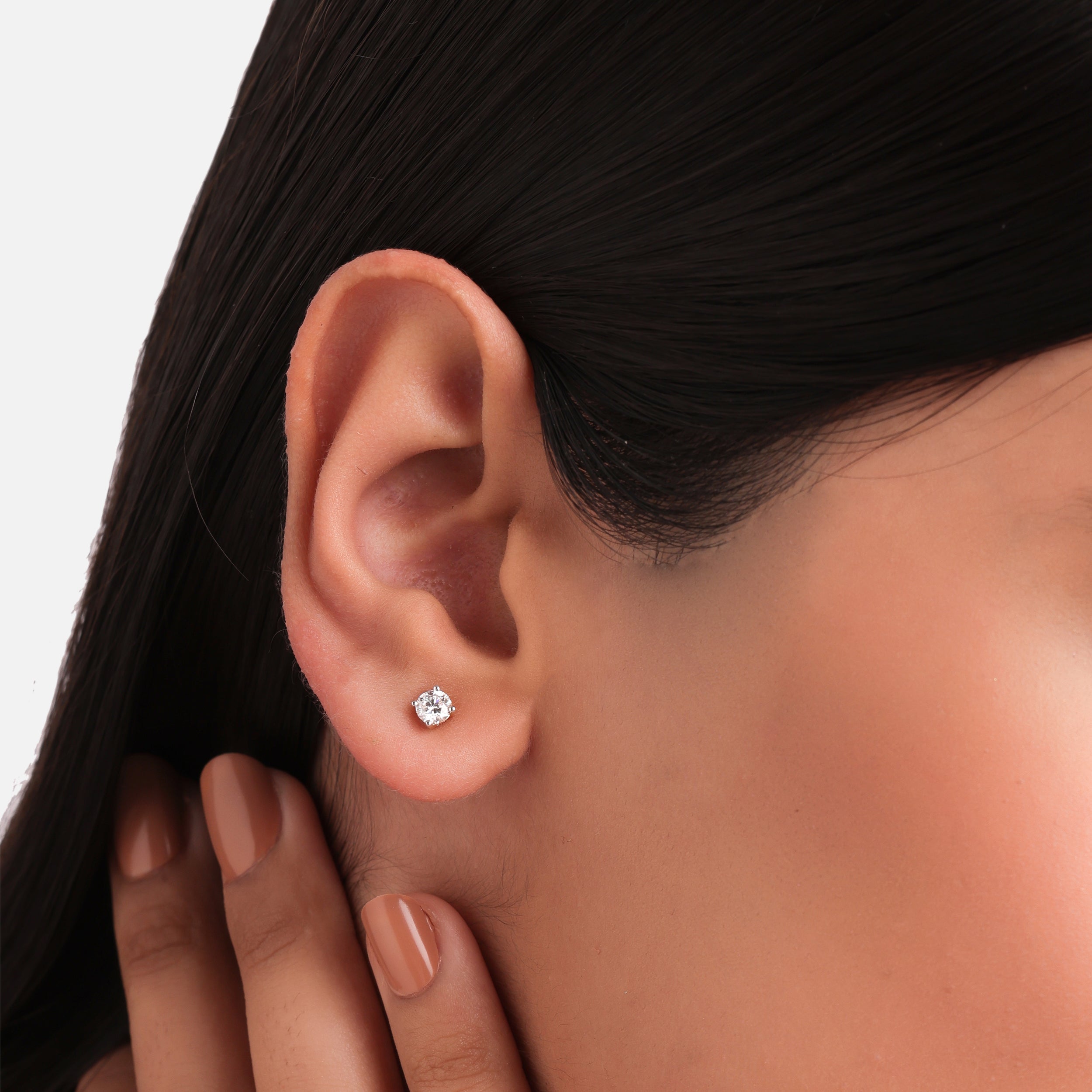 Round Brilliant-Cut 0.50 Carat Lab-Grown Pair Diamond Stud in Yellow Gold| SKU : 0020833435