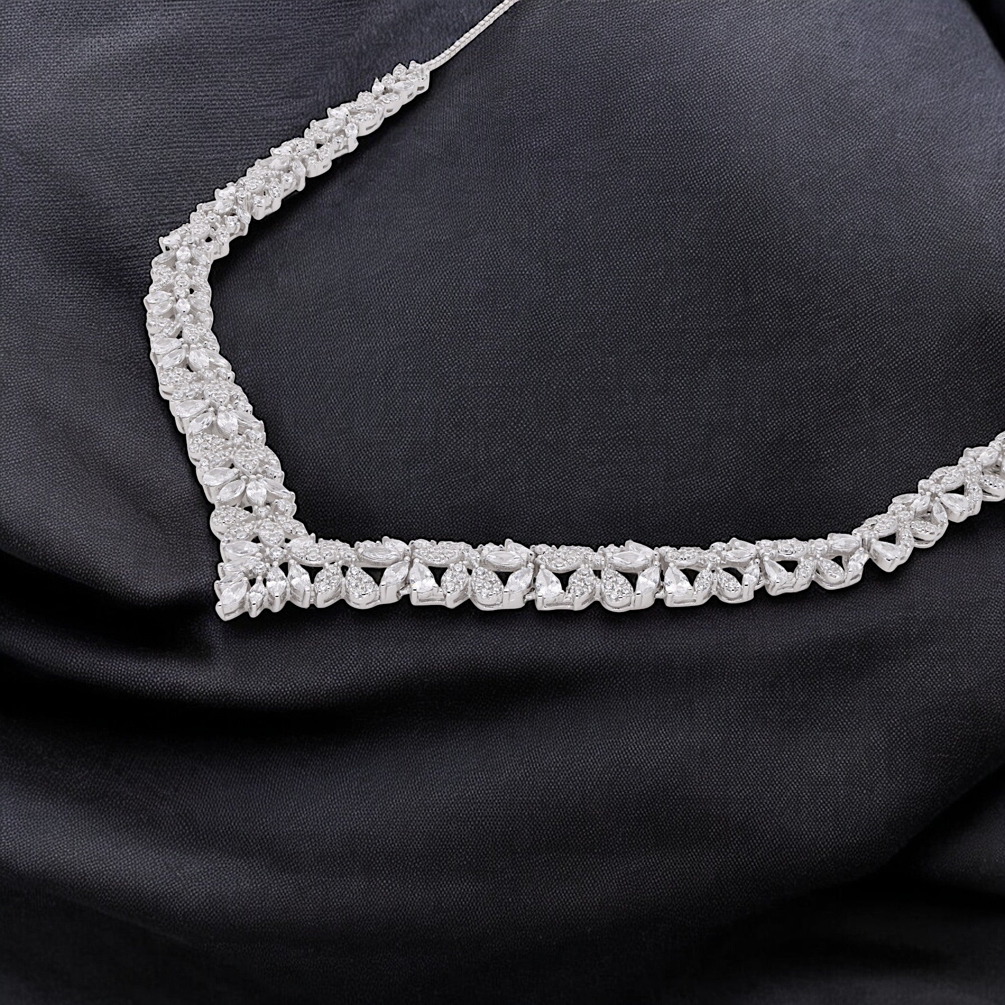 Chic Sterling Silver Cubic Zirconia Necklace | SKU : 0003403600, 0020846329, 0020846343, 0003525401
