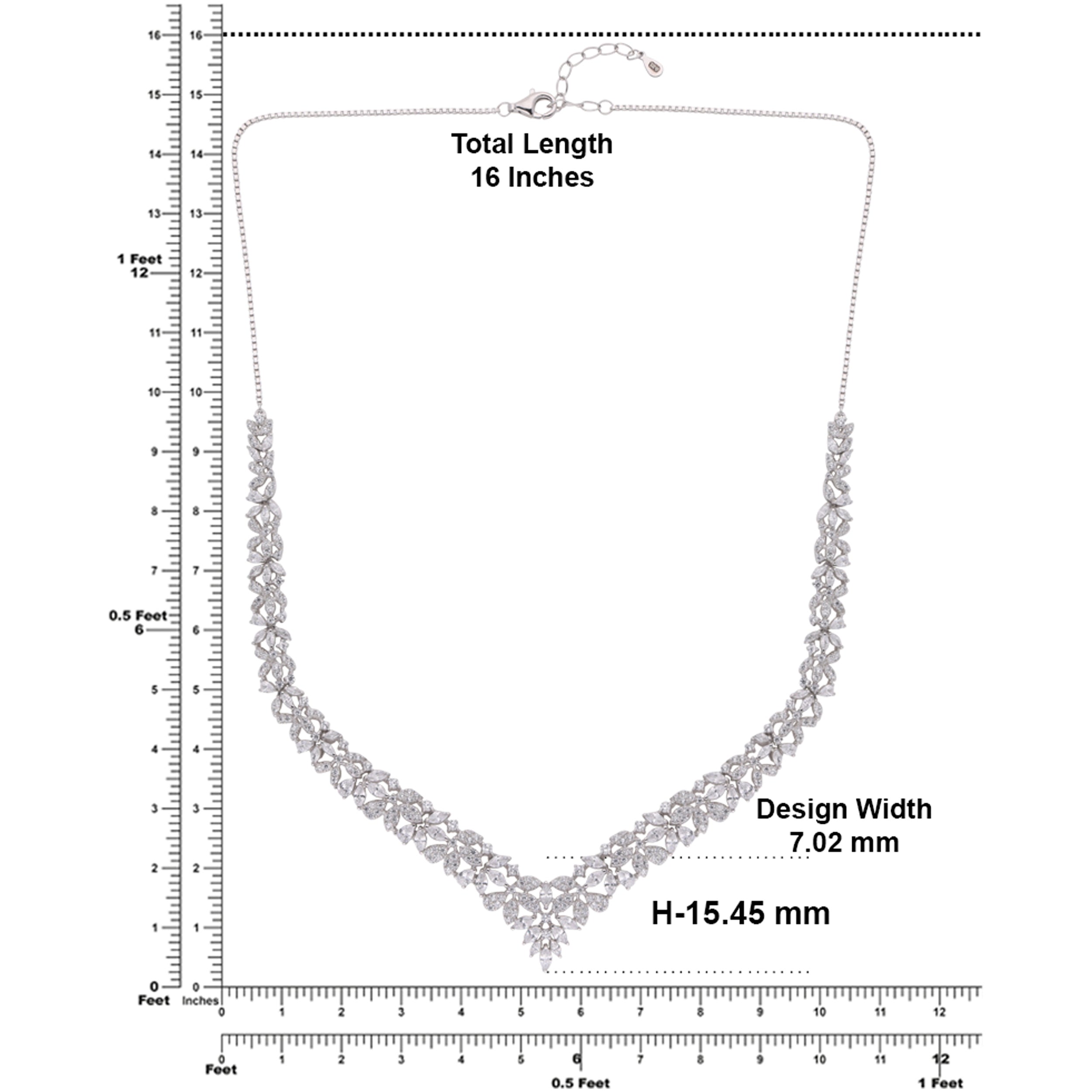 Chic Sterling Silver Cubic Zirconia Necklace | SKU : 0003403600, 0020846329, 0020846343, 0003525401