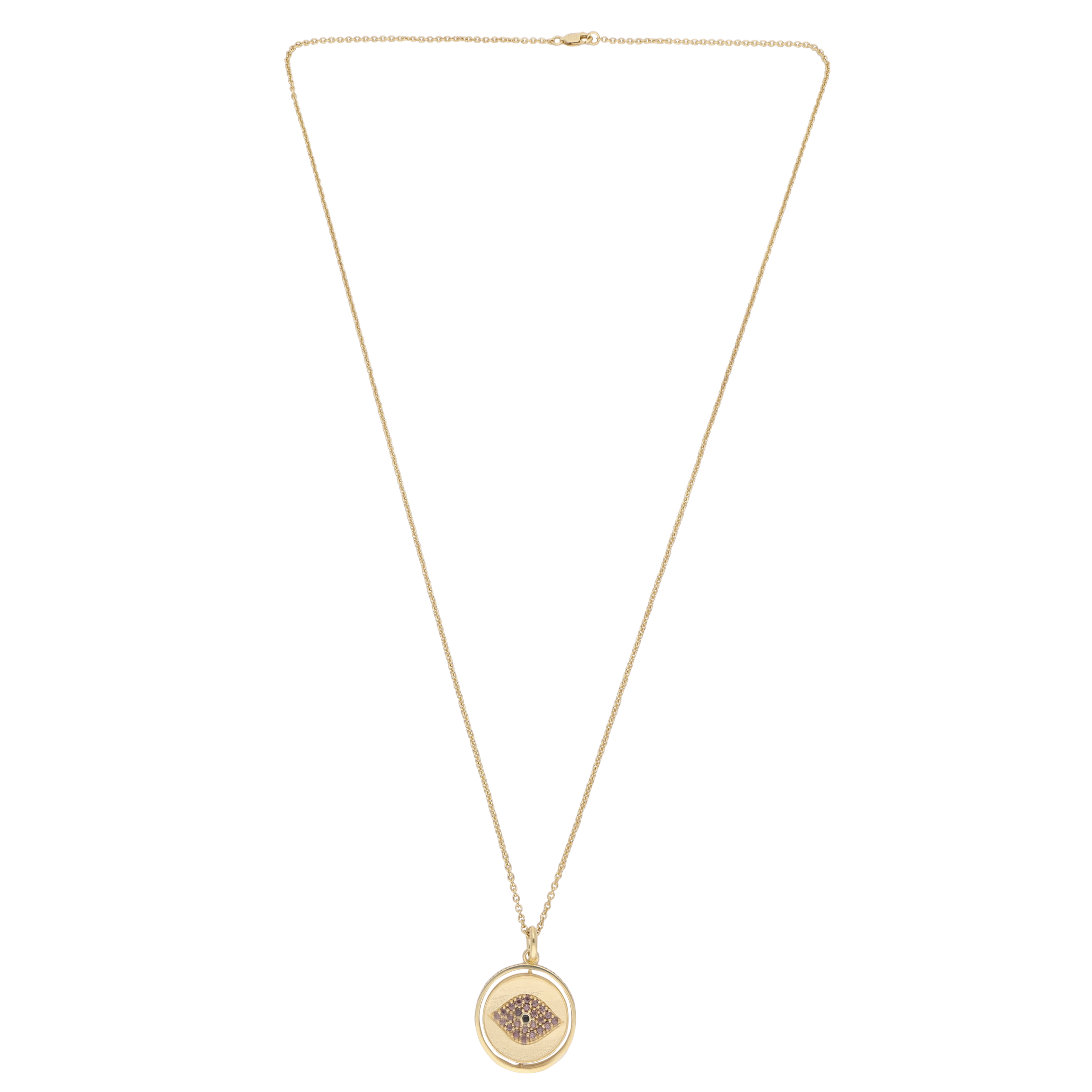 11:11 Gold-Tone Spiritual Evil Eye Silver Pendant with Brown Crystal Accents| SKU : 0020986056, 0003499108, 0021182167, 0021182150, 0021553059, 0021553066