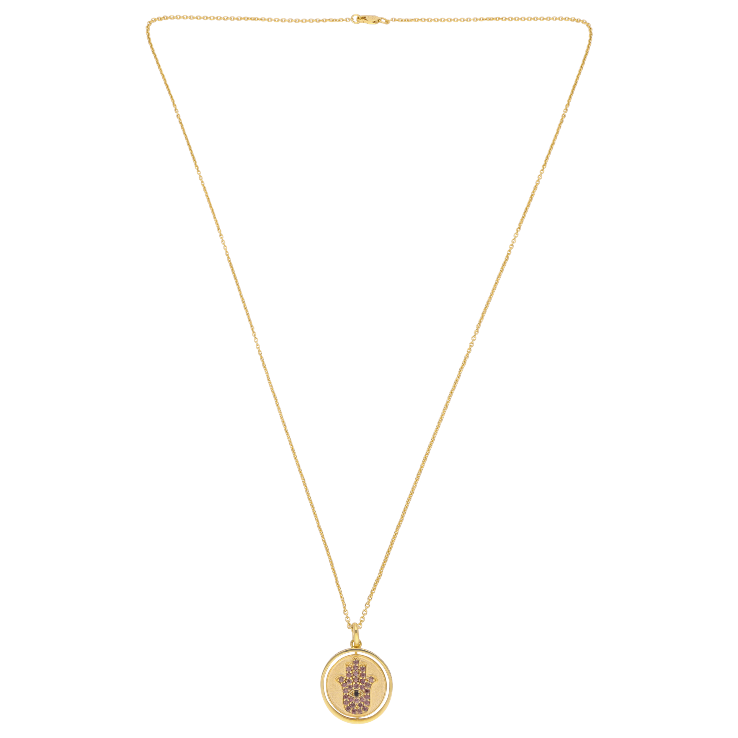11:11 Spiritual Hamsa Silver Pendant Necklace with Intricate Brown Crystal Accents | SKU : 0020986094, 0003499054, 0021182228, 0021182211, 0021553103, 0021553097