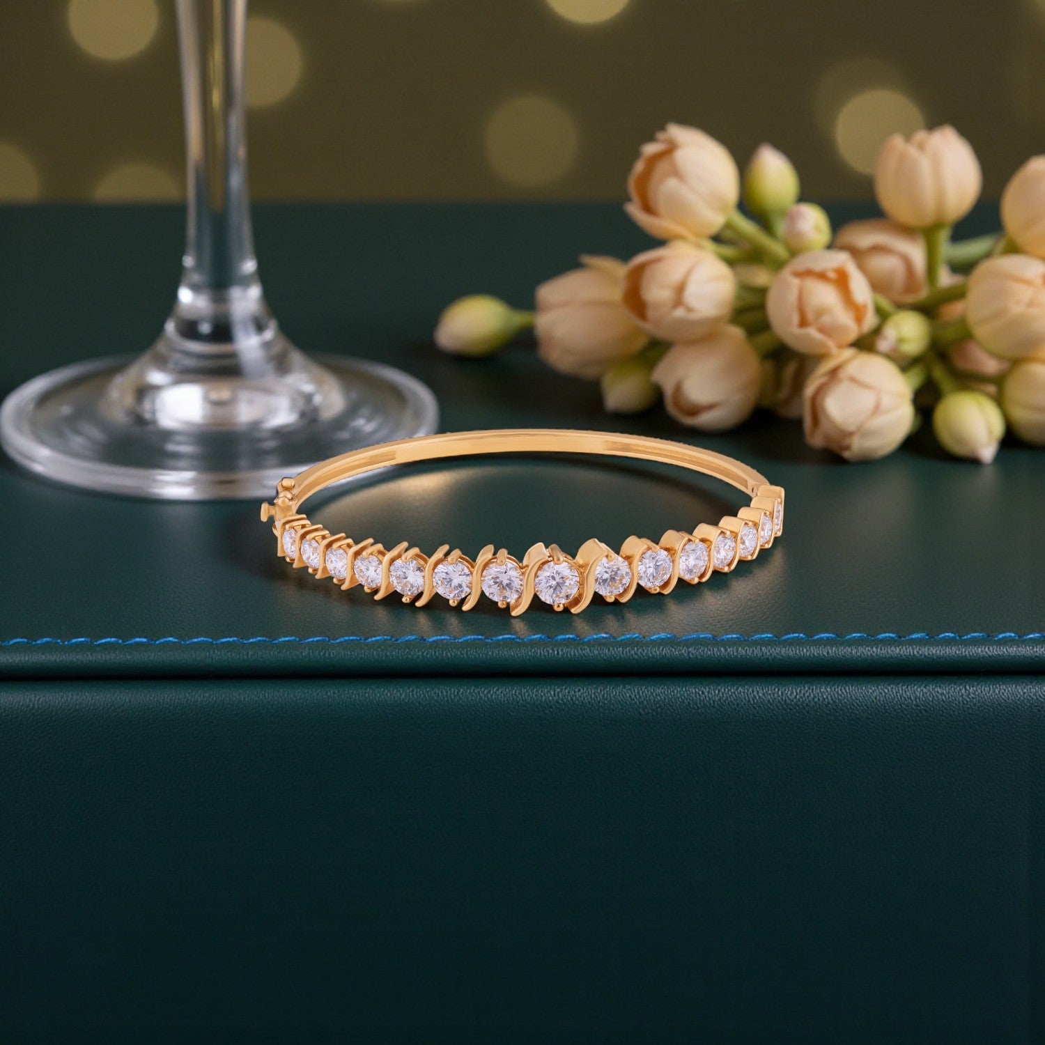 Radiant Grace Lab Grown Diamond Bangle in Yellow Gold | SKU : 0004677253