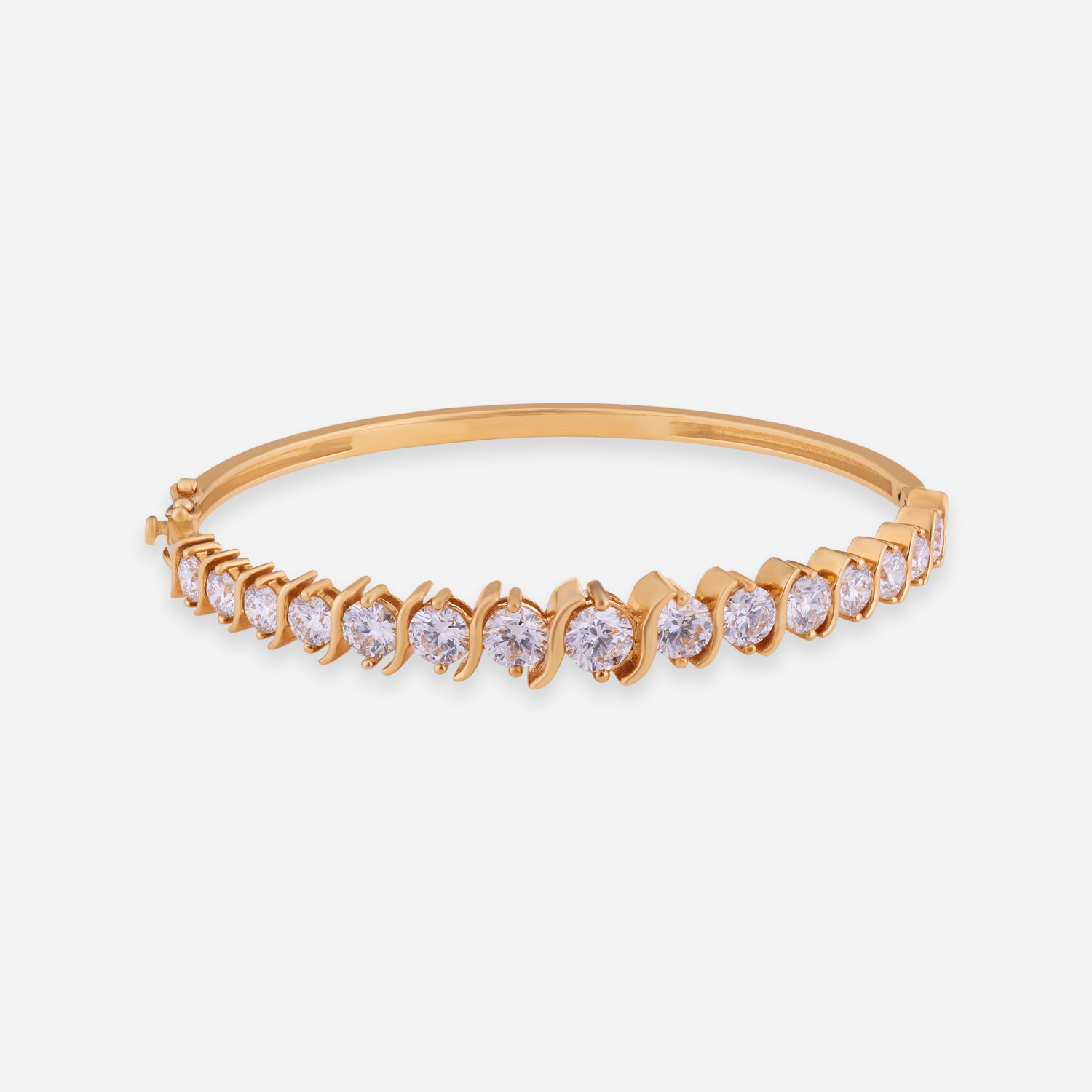 Radiant Grace Lab Grown Diamond Bangle in Yellow Gold | SKU : 0004677253