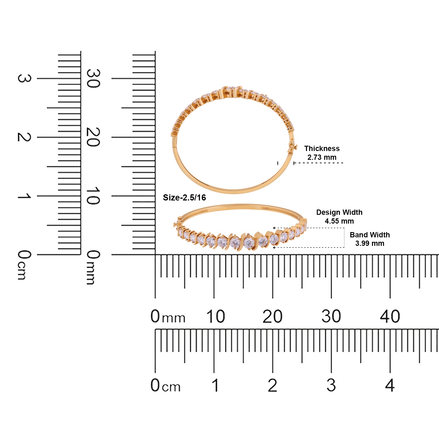 Radiant Grace Lab Grown Diamond Bangle in Yellow Gold | SKU : 0004677253