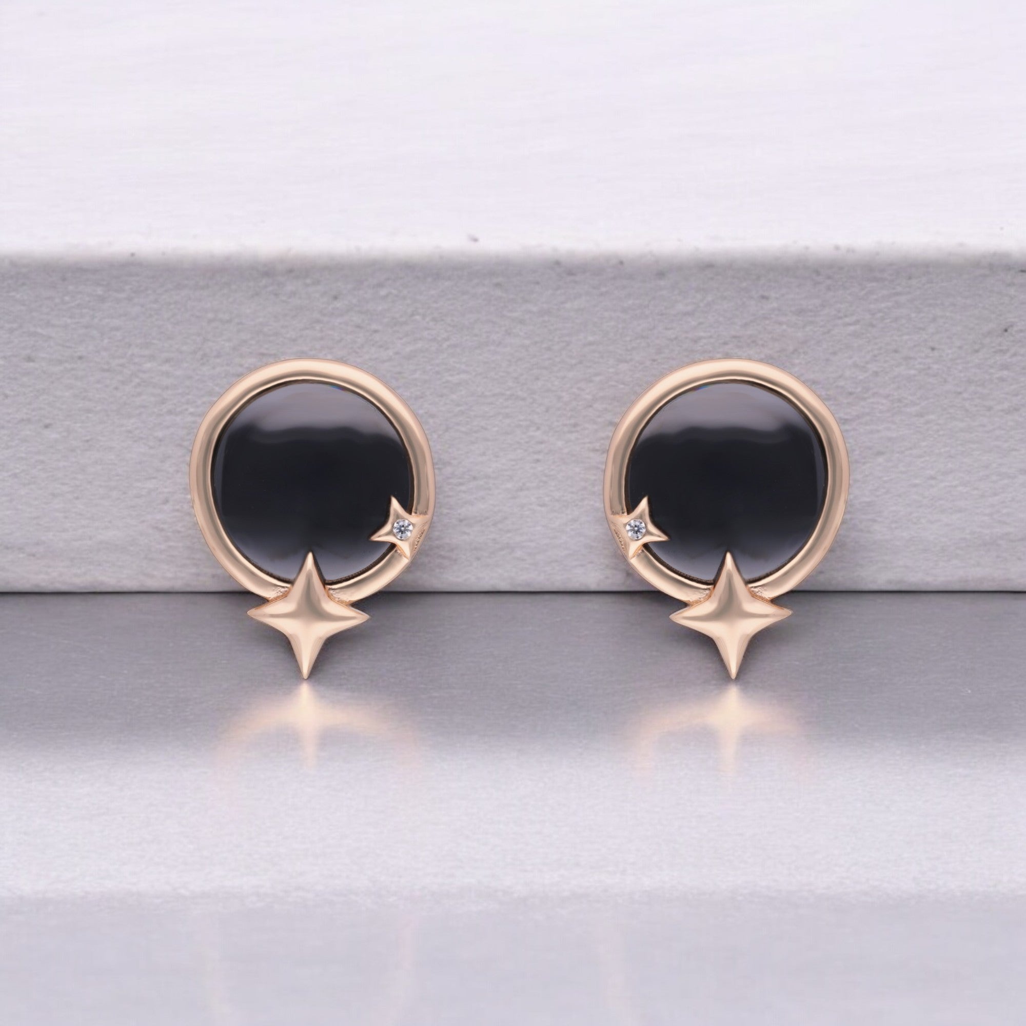 Celestial Glow Lunar-Inspired Earrings with Star Accents | SKU : 0021130403, 0021130427, 0021130410