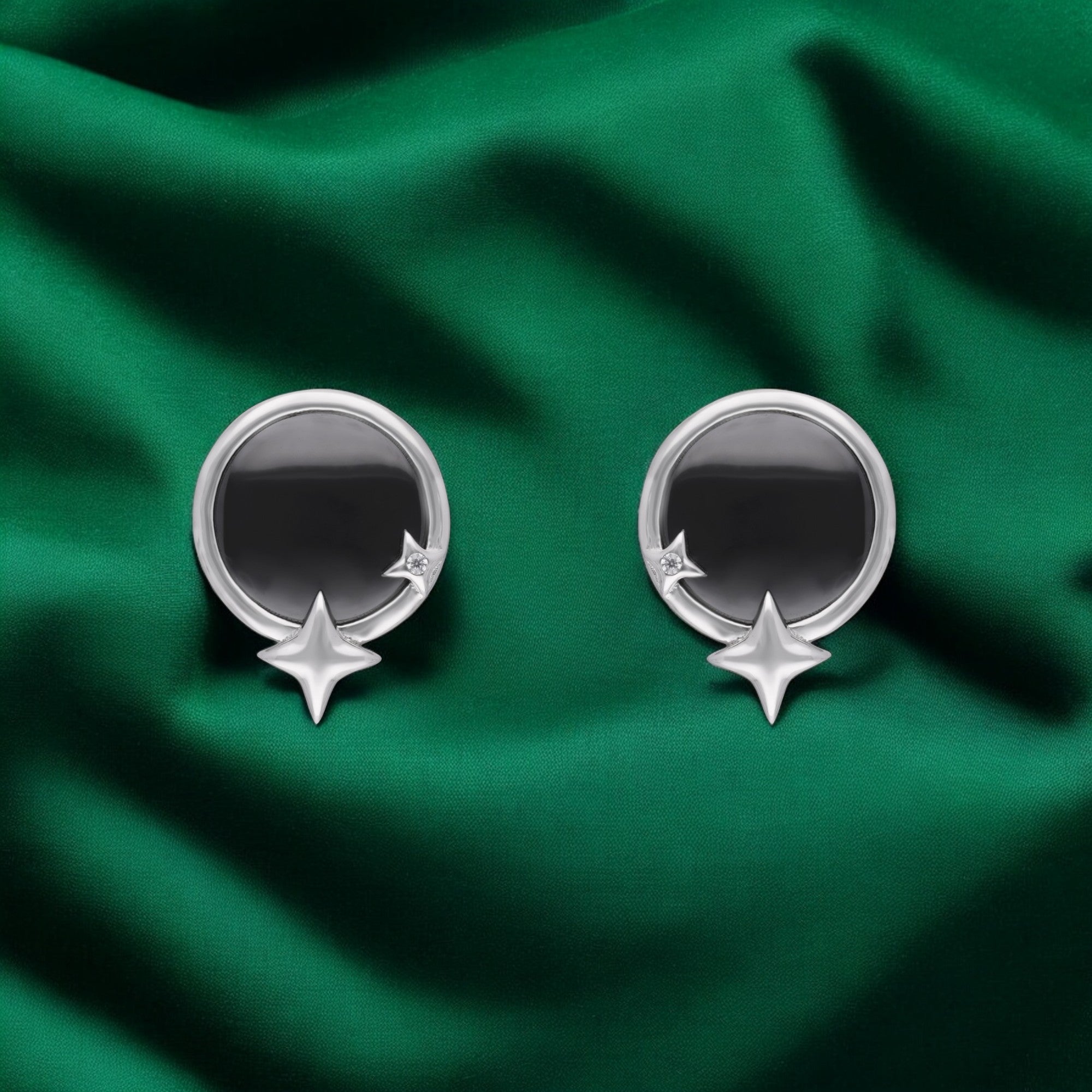 Celestial Glow Lunar-Inspired Earrings with Star Accents | SKU : 0021130403, 0021130427, 0021130410