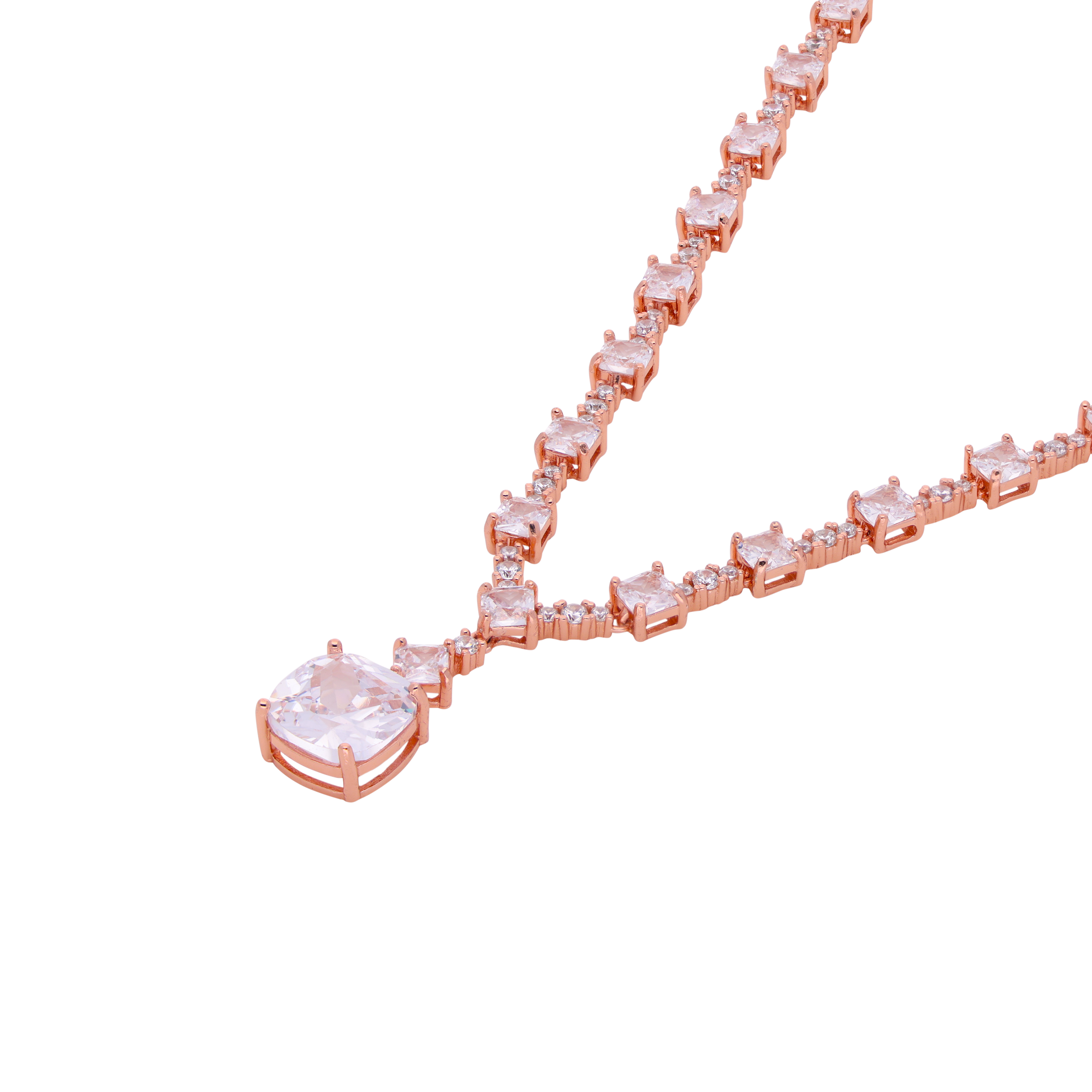 Grand Radiance Diamond Silver Necklace | SKU : 0021143120, 0003523933