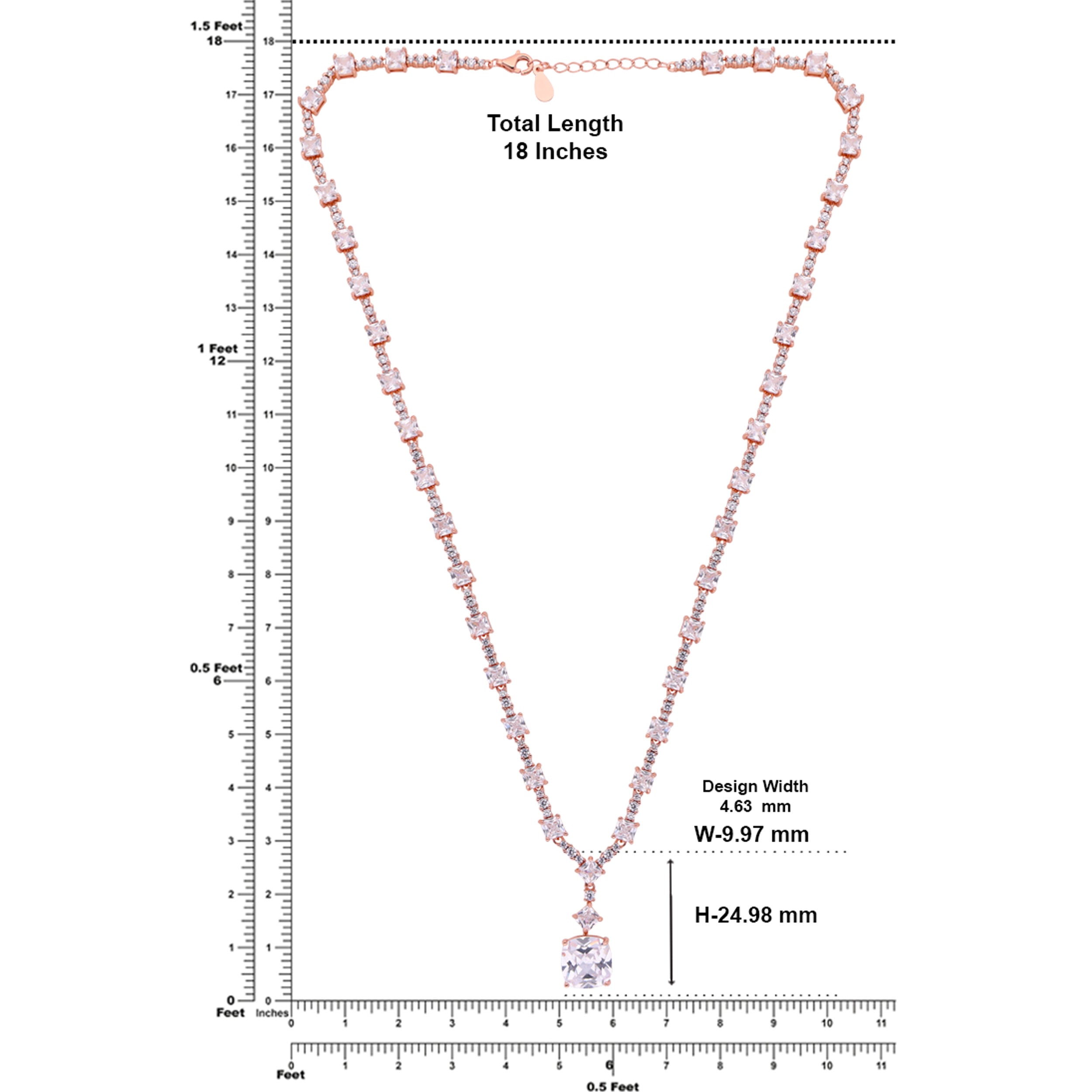 Grand Radiance Diamond Silver Necklace | SKU : 0021143120, 0003523933
