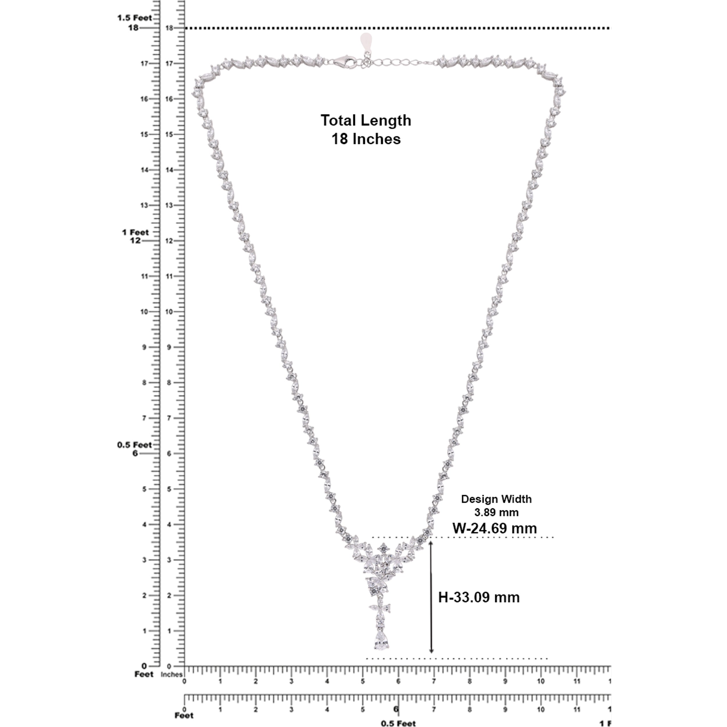 Radiant Marquise Silver Necklace | SKU : 0021143243, 0021143229, 0021143205, 0003524015, 0003524039