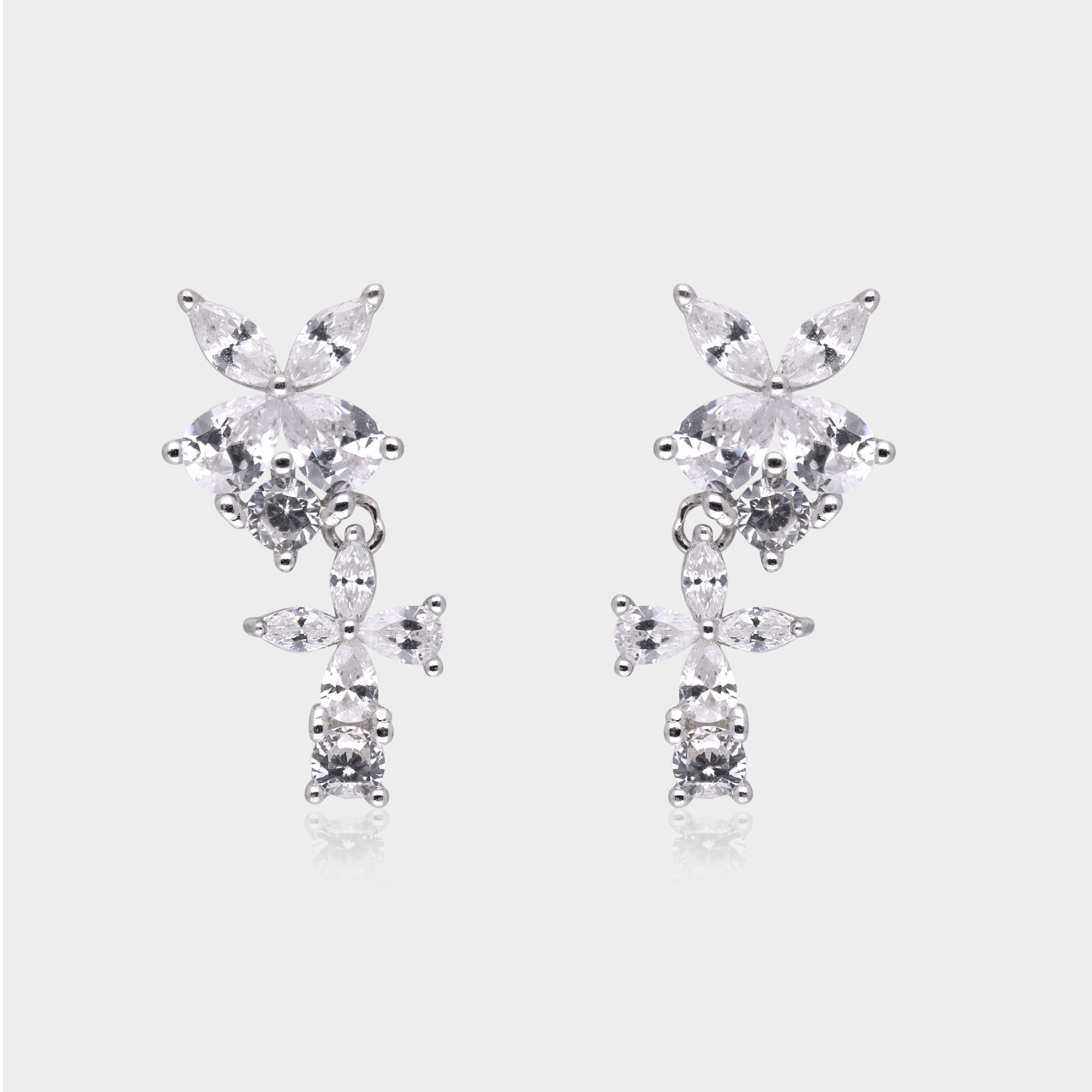 Floral Radiance Drop Earrings – A Symphony of Elegance and Grace | SKU : 0021143236, 0021143250, 0021143212