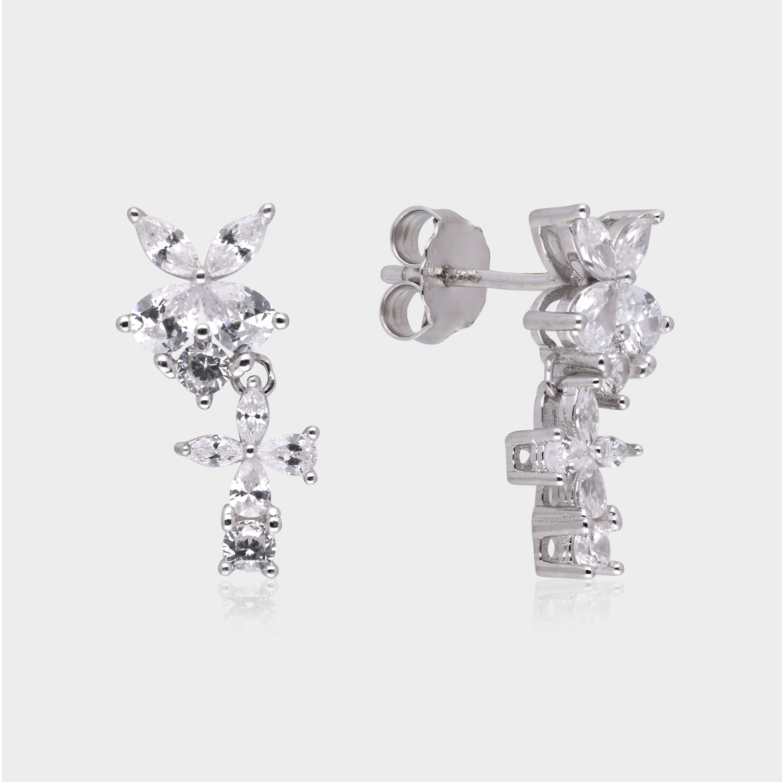 Floral Radiance Drop Earrings – A Symphony of Elegance and Grace | SKU : 0021143236, 0021143250, 0021143212