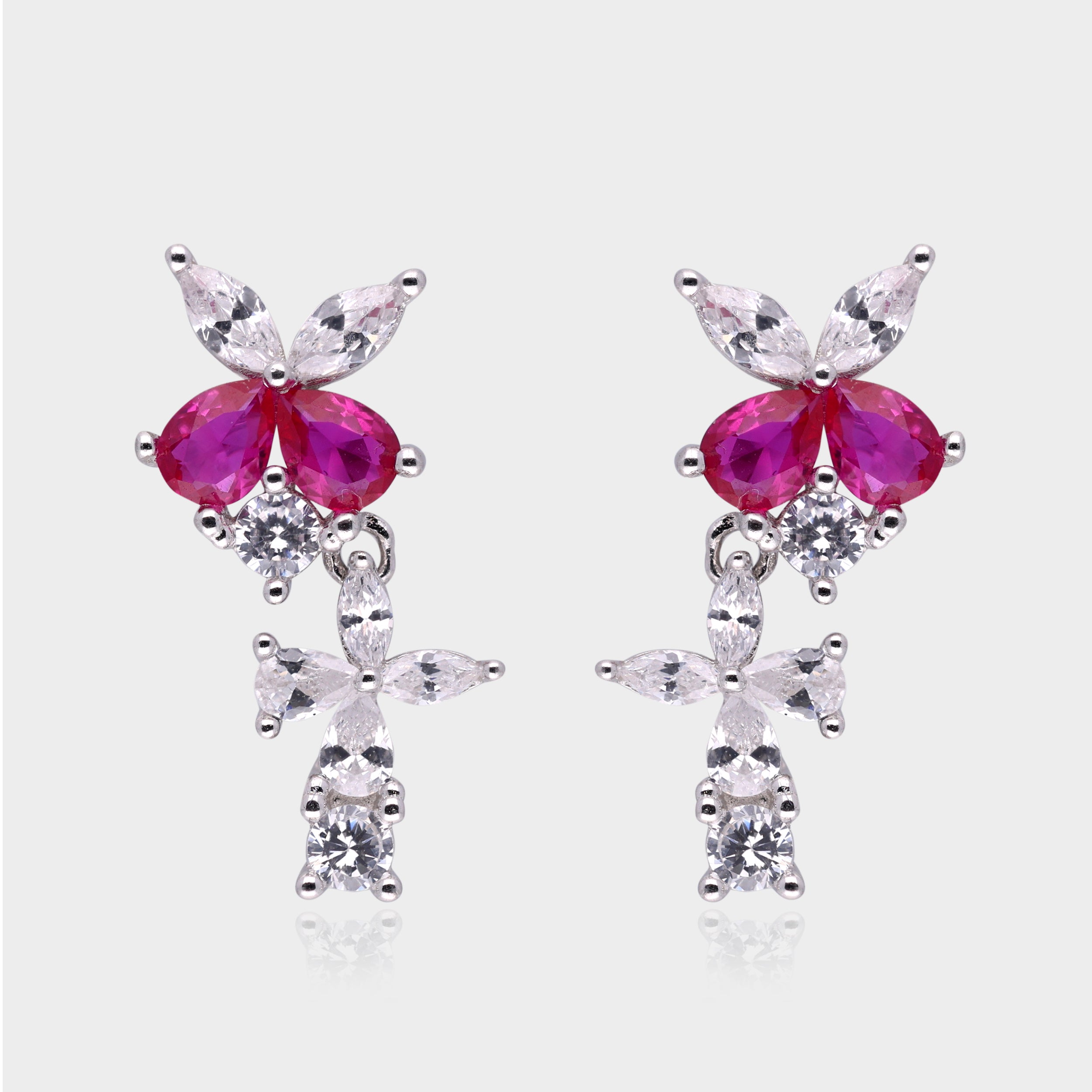 Floral Radiance Drop Earrings – A Symphony of Elegance and Grace | SKU : 0021143236, 0021143250, 0021143212