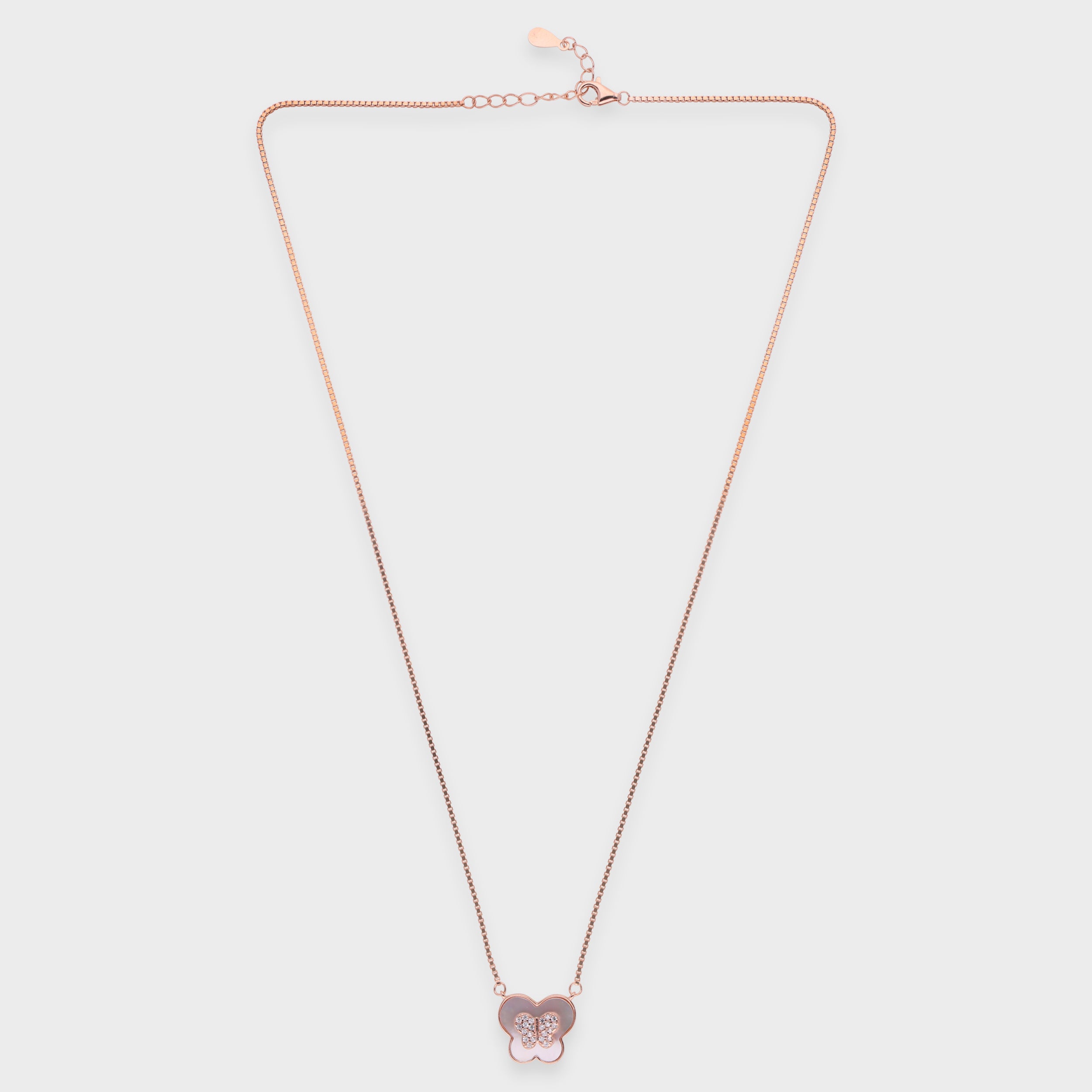 Butterfly Clover Pendant Necklace – A Delicate Symbol of Transformation | SKU : 0021150012, 0021150029, 0021150036, 0021150043