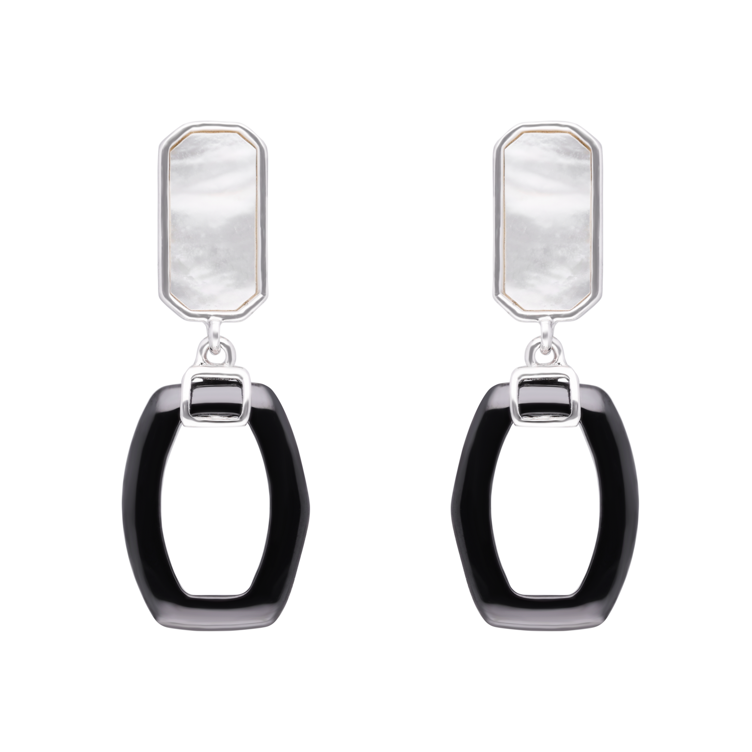 Sterling Silver Mother-of-Pearl & White Resin Geometric Drop Earrings | SKU : 0021158384, 0021158414, 0021158407, 0021158391, 0021158421