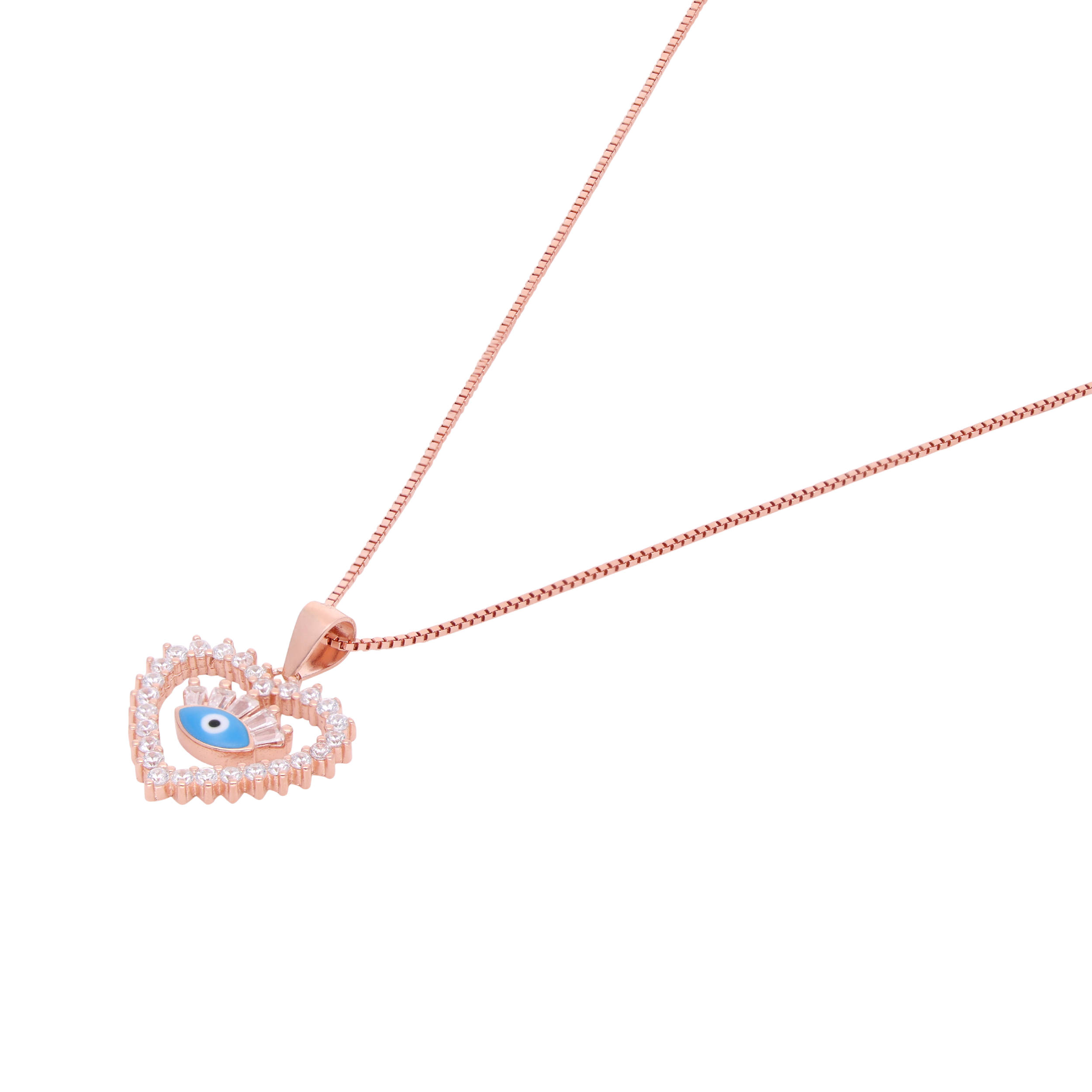 Sterling Silver Heart Evil Eye Pendant Necklace| SKU : 0021158469, 0021158445, 0021158452, 0021158438, 0003523407, 0003523391