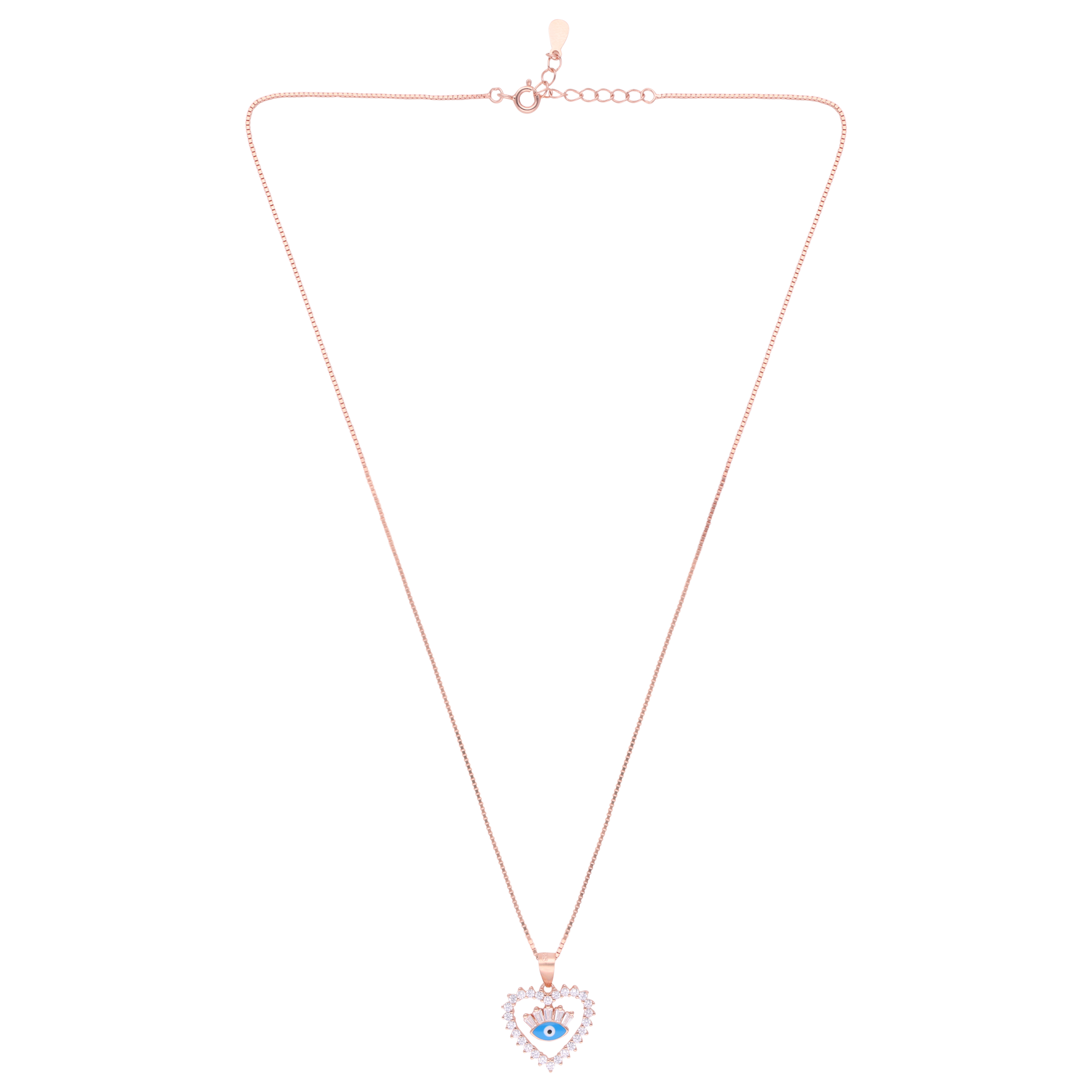 Sterling Silver Heart Evil Eye Pendant Necklace| SKU : 0021158469, 0021158445, 0021158452, 0021158438, 0003523407, 0003523391