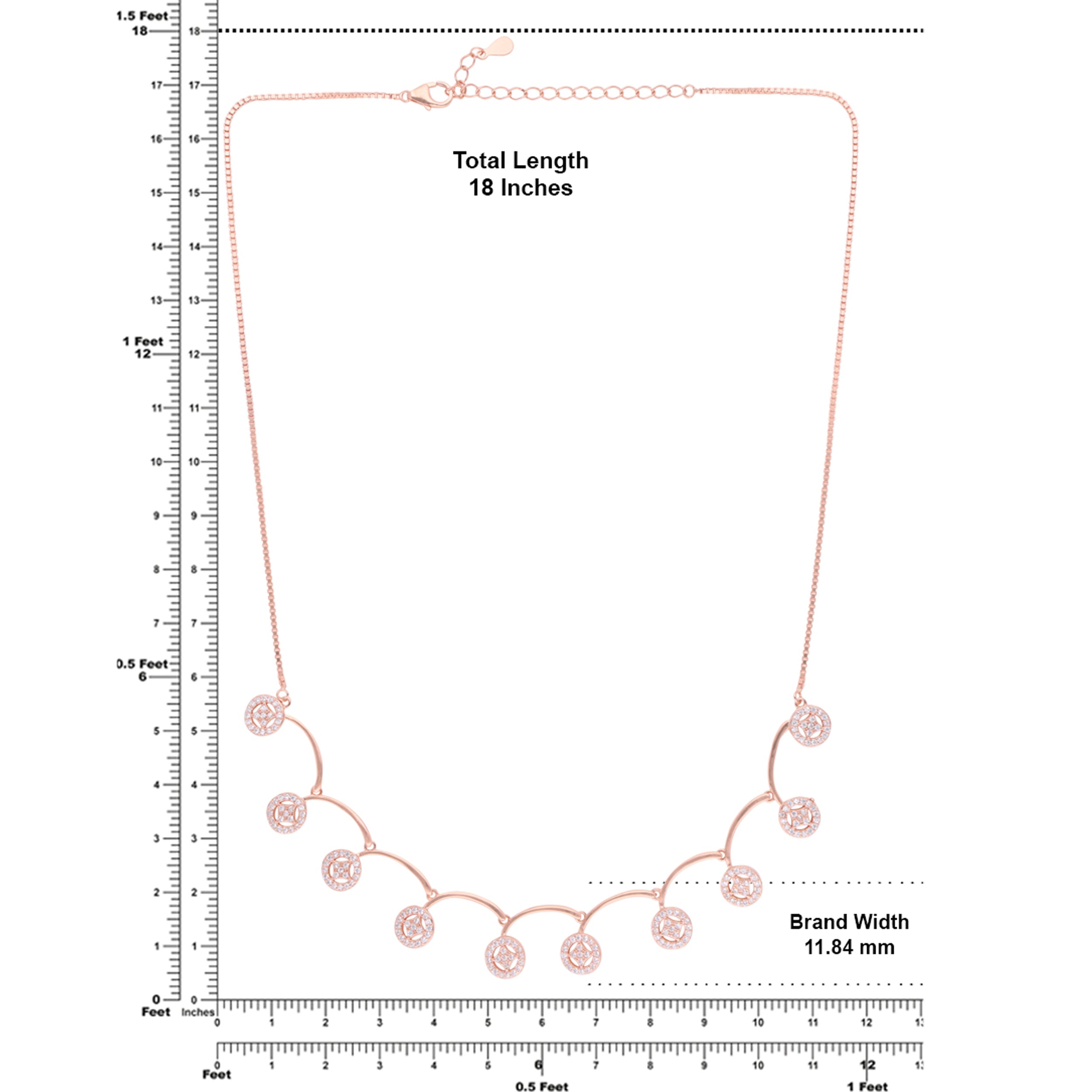 Rose Gold Sterling Silver Cascading Circle Necklace | SKU : 0021158612