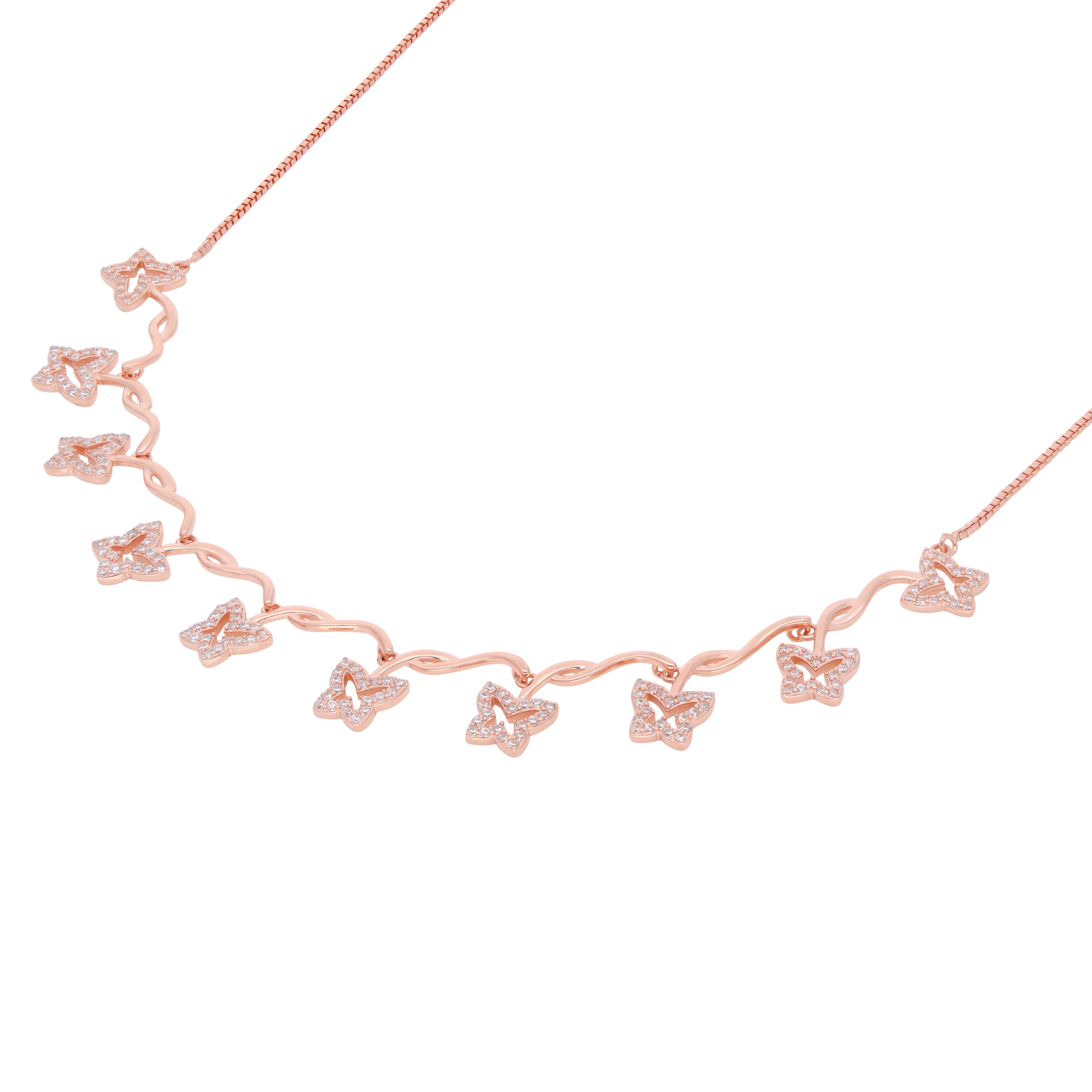 Rose Gold Sterling Silver Butterfly Vine Necklace | SKU : 0021158698