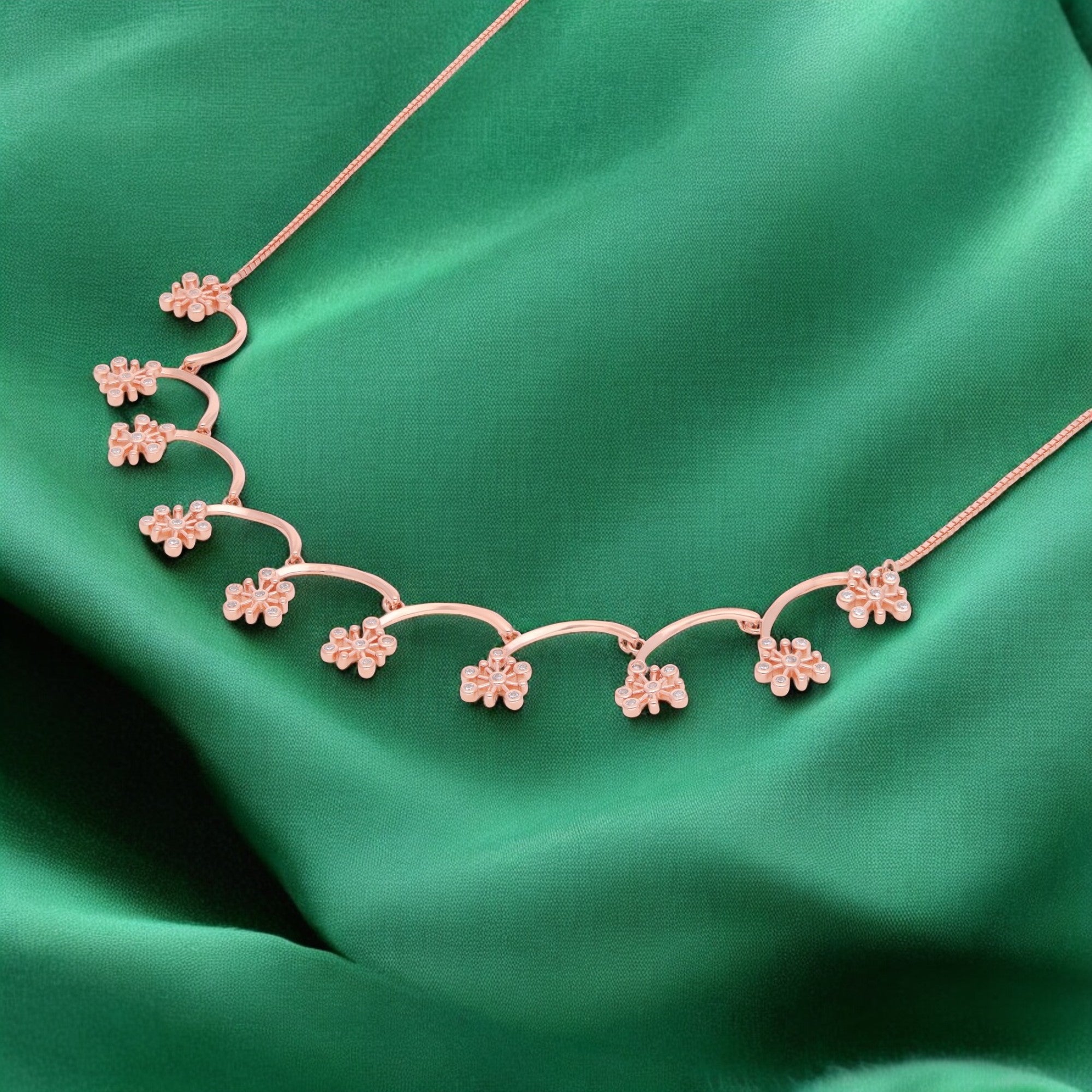 Rose Gold Sterling Silver Daisy Vine Necklace | SKU : 0021158735