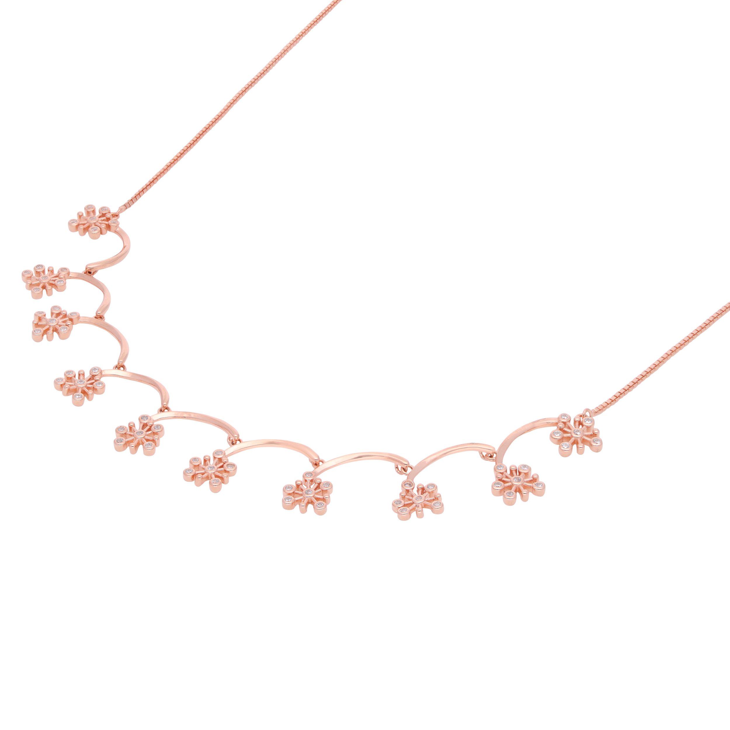 Rose Gold Sterling Silver Daisy Vine Necklace | SKU : 0021158735