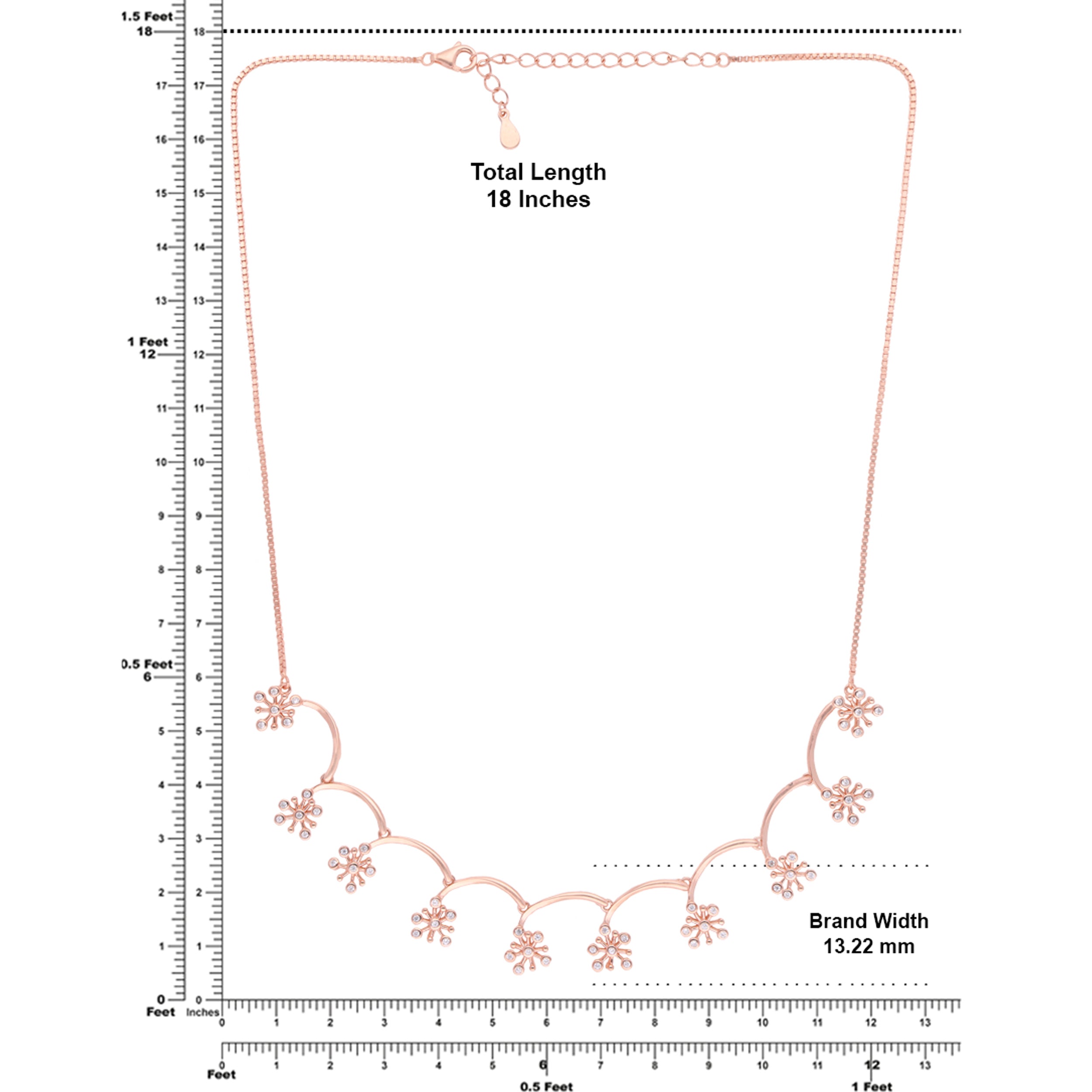 Rose Gold Sterling Silver Daisy Vine Necklace | SKU : 0021158735