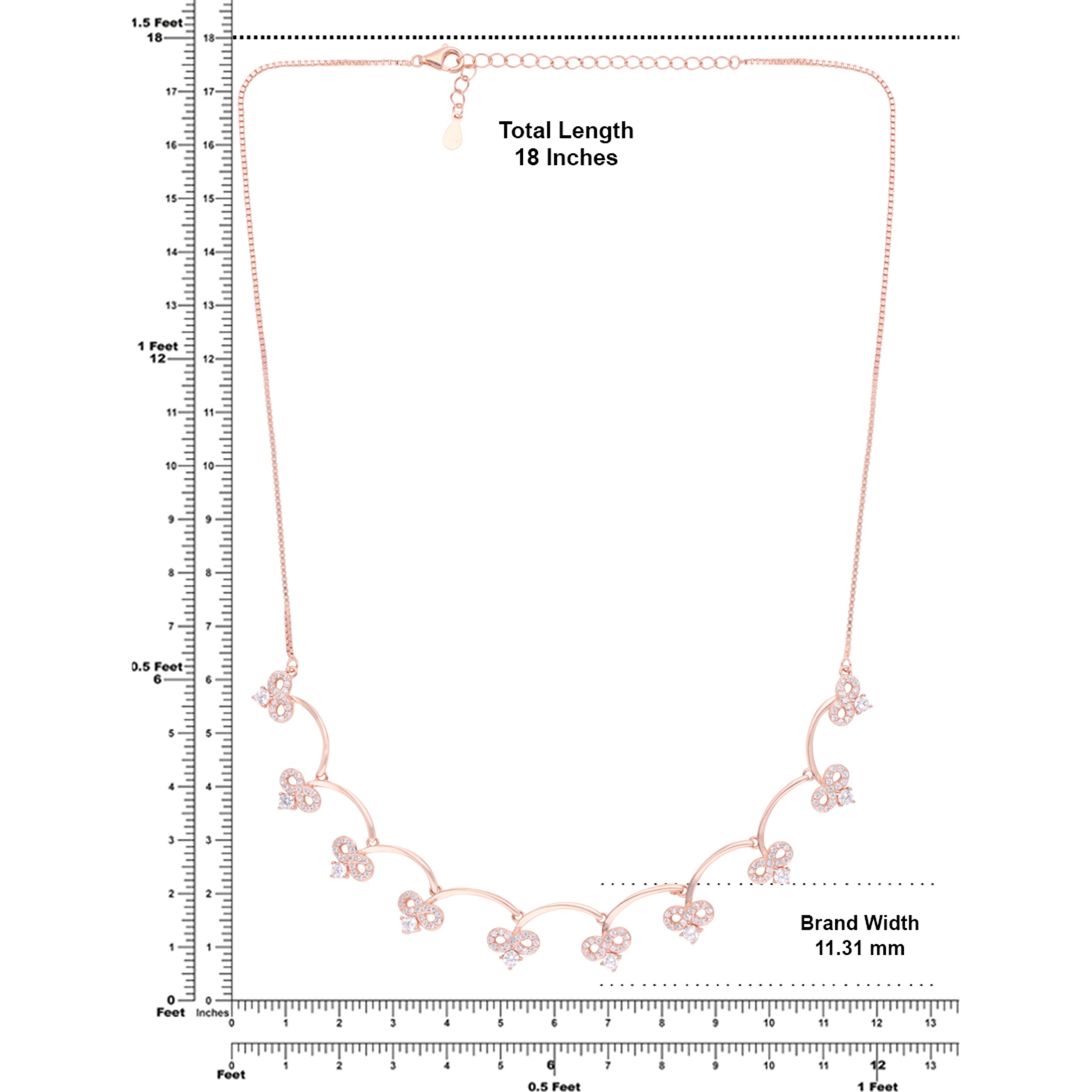 Rose Gold Sterling Silver Infinity Vine Necklace | SKU : 0021158773