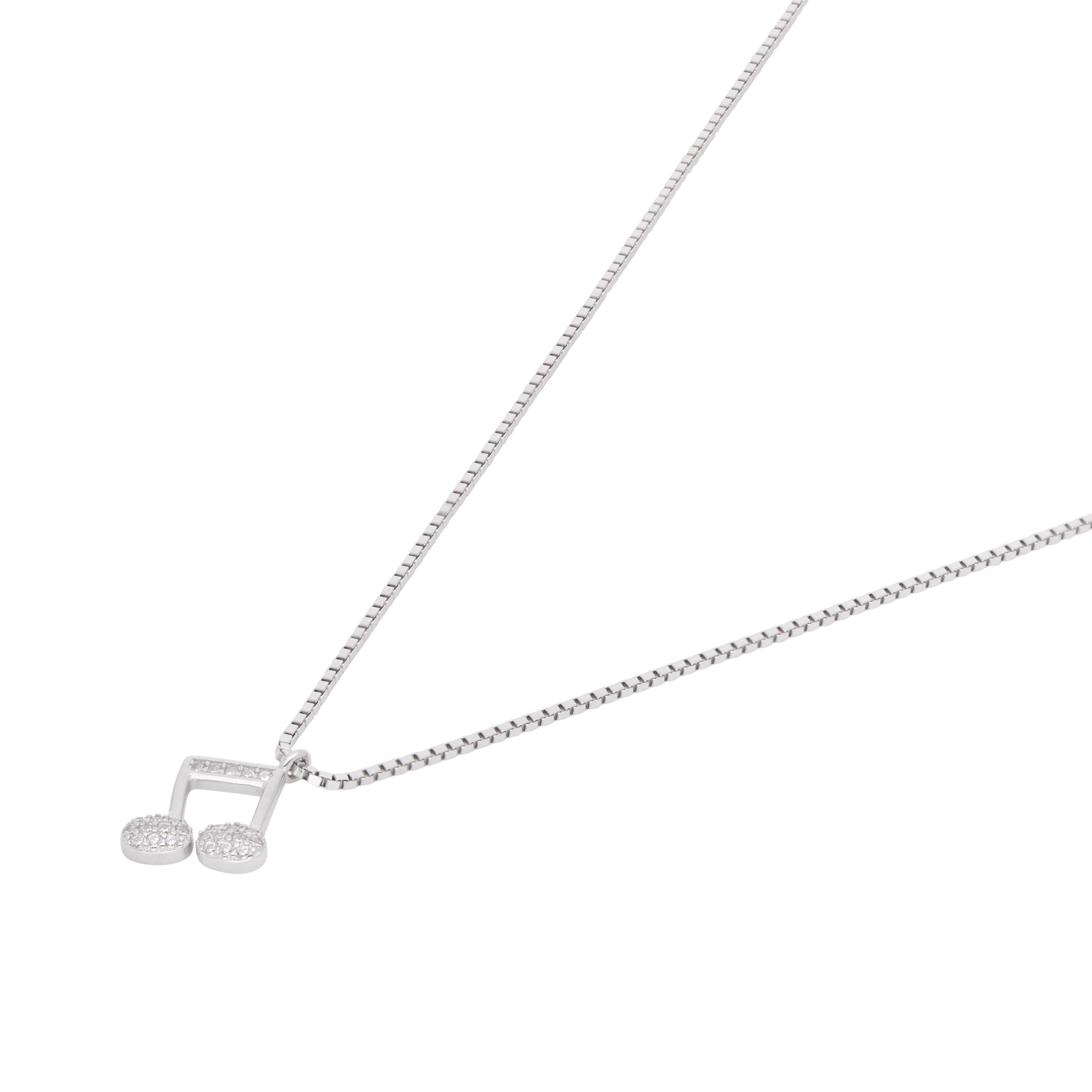 Rose Gold Sterling Silver Music Note Pendant Necklace with Cubic Zirconia | SKU : 0021173660, 0021173677, 0021173684, 0021173691, 0021173707, 0021173714